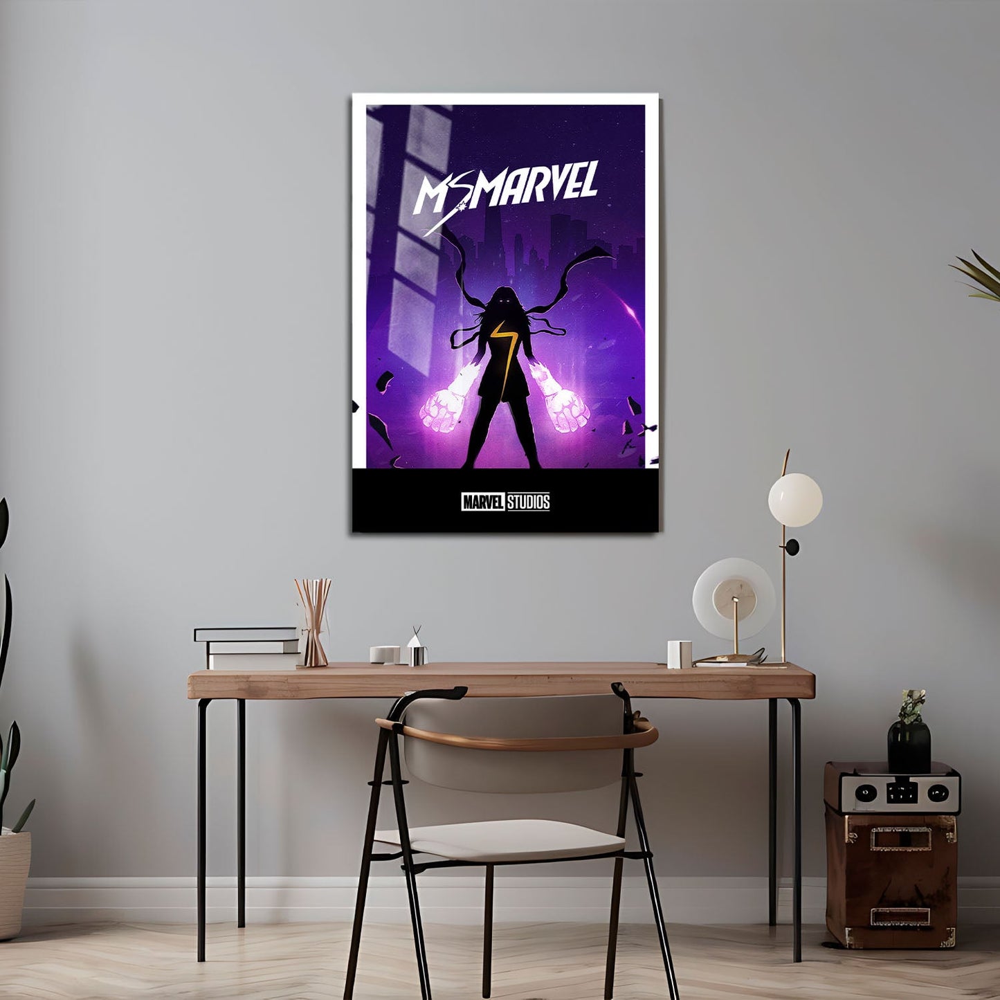 Flex Designs Metal Poster Ms Marvel Minimalist 24 x 36" Home Goods - TV Show 2022 TV Show Metal Poster