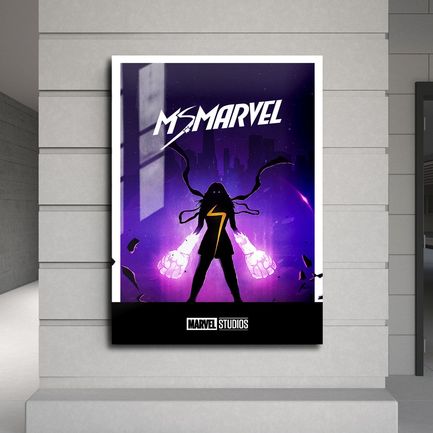 Flex Designs Metal Poster Ms Marvel Minimalist 24 x 36" Home Goods - TV Show 2022 TV Show Metal Poster