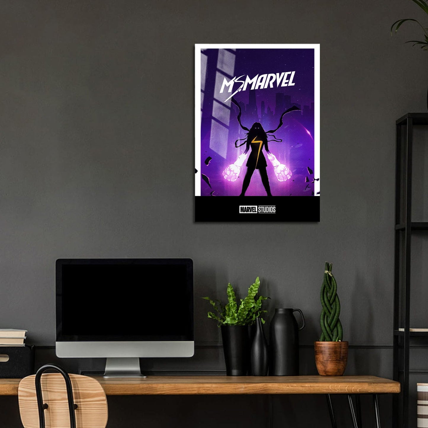 Flex Designs Metal Poster Ms Marvel Minimalist 5 x 7" Home Goods - TV Show 2022 TV Show Metal Poster