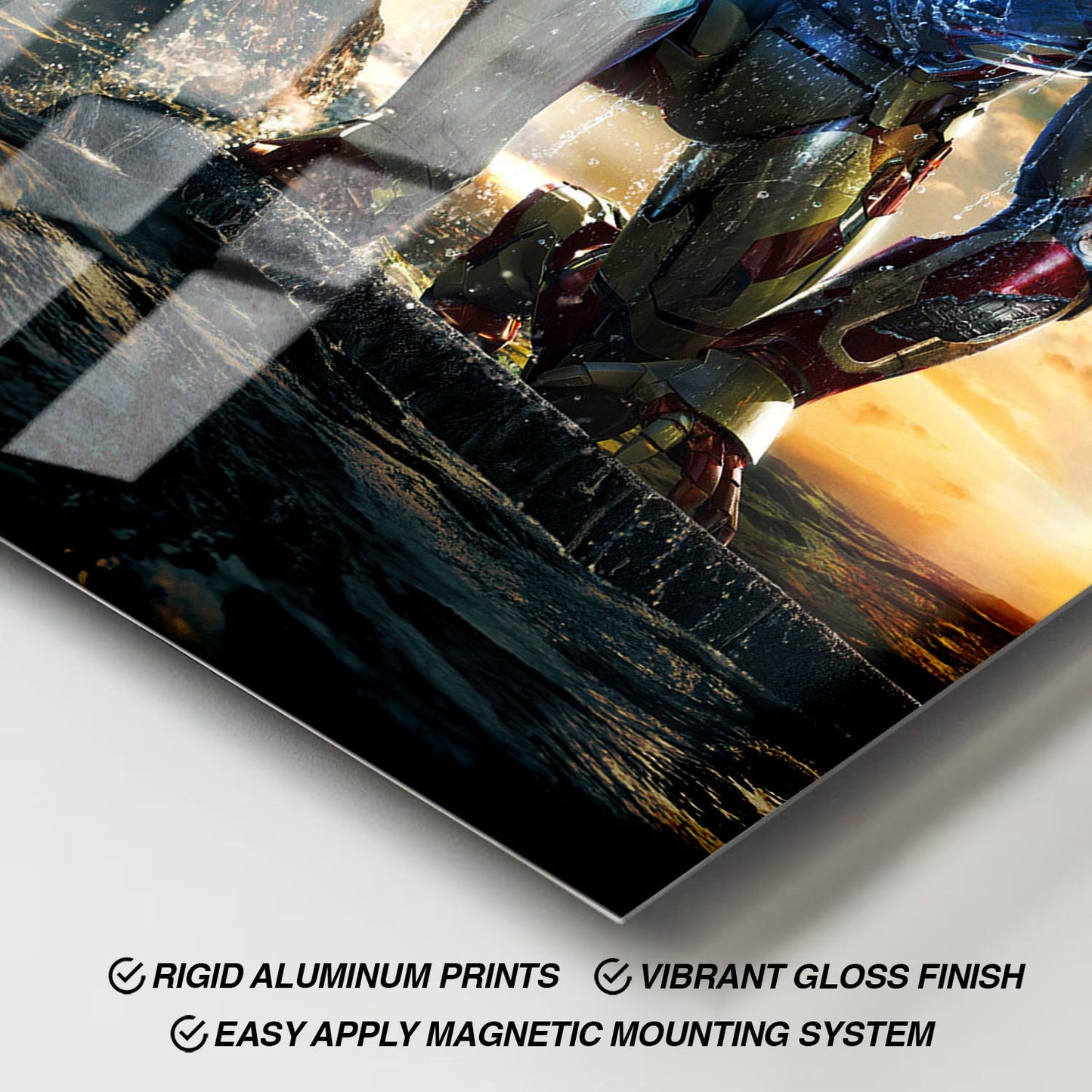Flex Designs Metal Poster Iron Man 3 Textless 11 x 17" Home Goods - Movie 2013 Movie Metal Poster