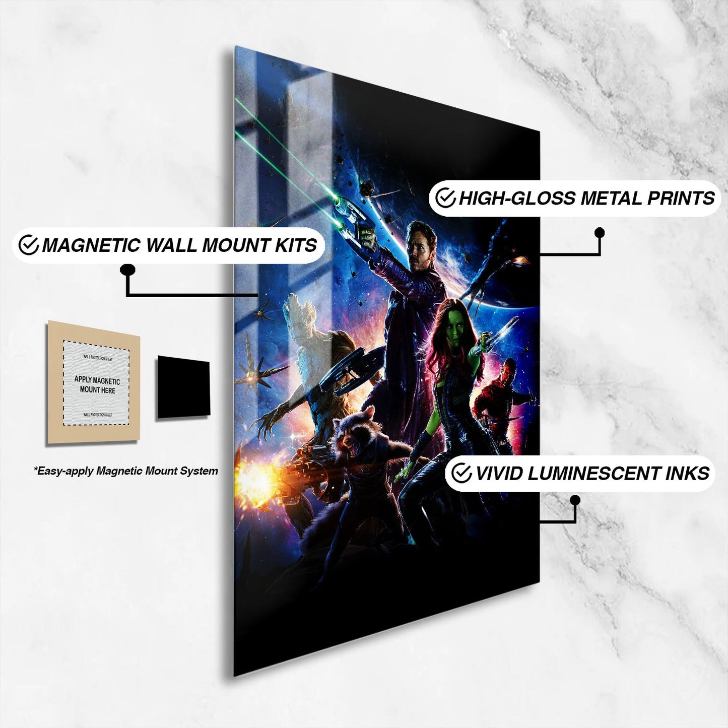 Flex Designs Metal Poster Guardians of the Galaxy Textless 16 x 24" Home Goods - Movie 2014 Movie Metal Poster