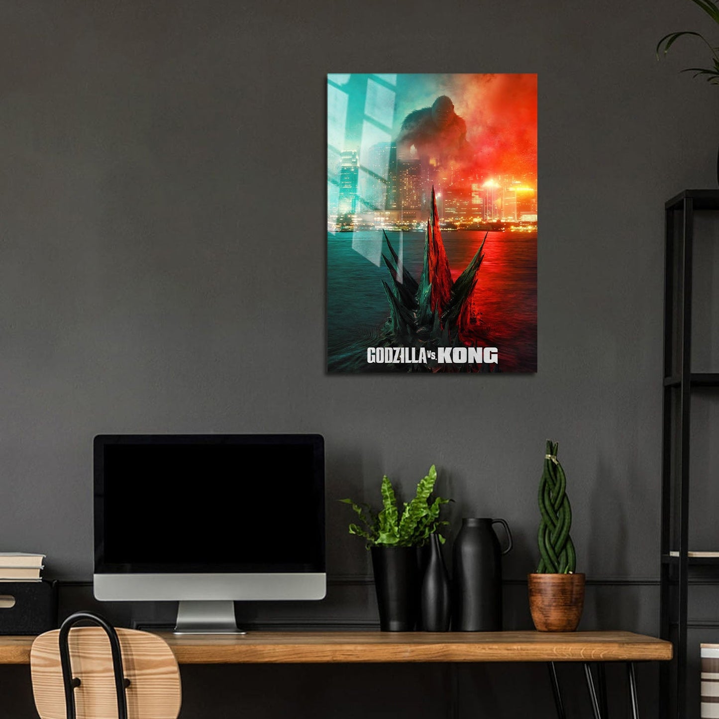 Flex Designs Metal Poster Godzilla vs Kong 5 x 7" Home Goods - Movie 2021 Movie Metal Poster