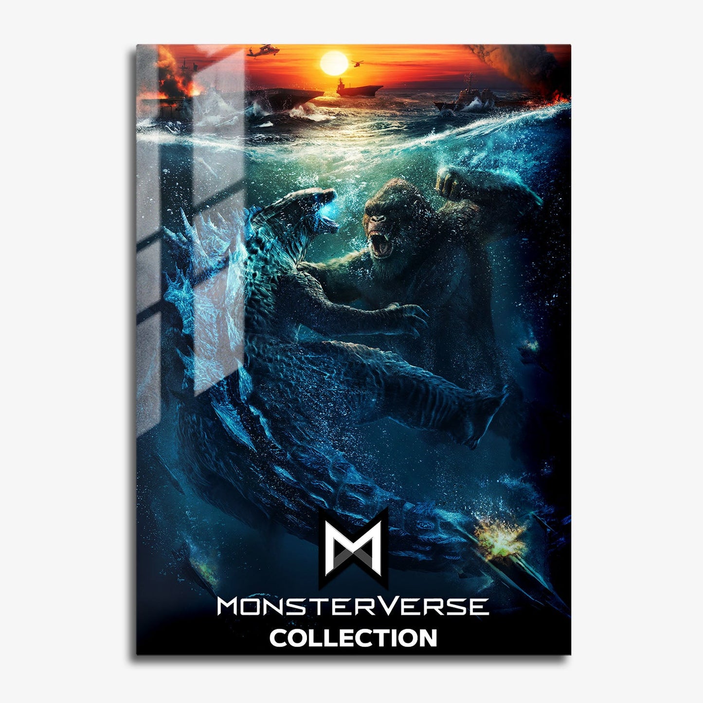 Flex Designs Metal Poster Godzilla vs Kong Monsterverse 11 x 17" Home Goods - Movie 2021 Movie Metal Poster