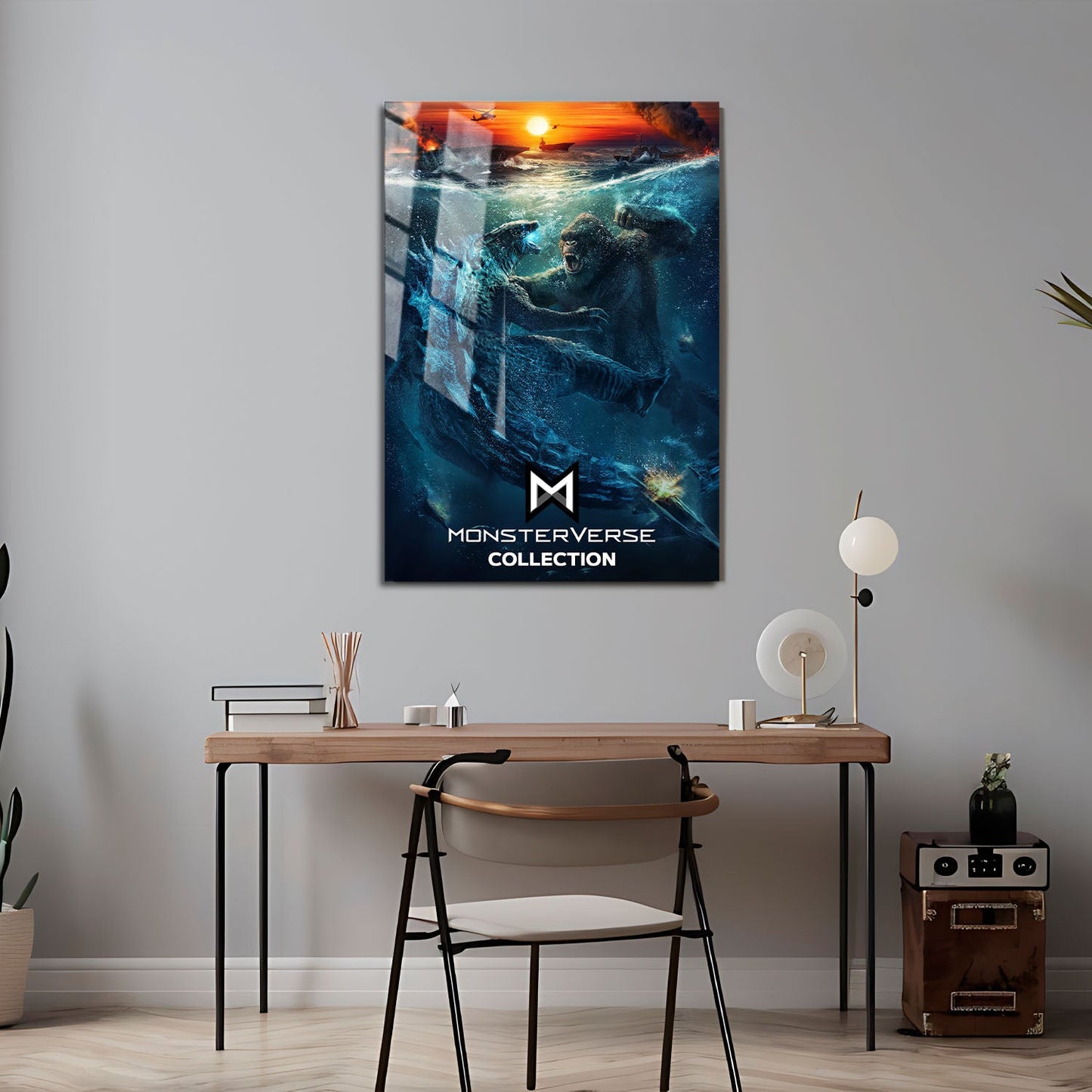 Flex Designs Metal Poster Godzilla vs Kong Monsterverse 24 x 36" Home Goods - Movie 2021 Movie Metal Poster
