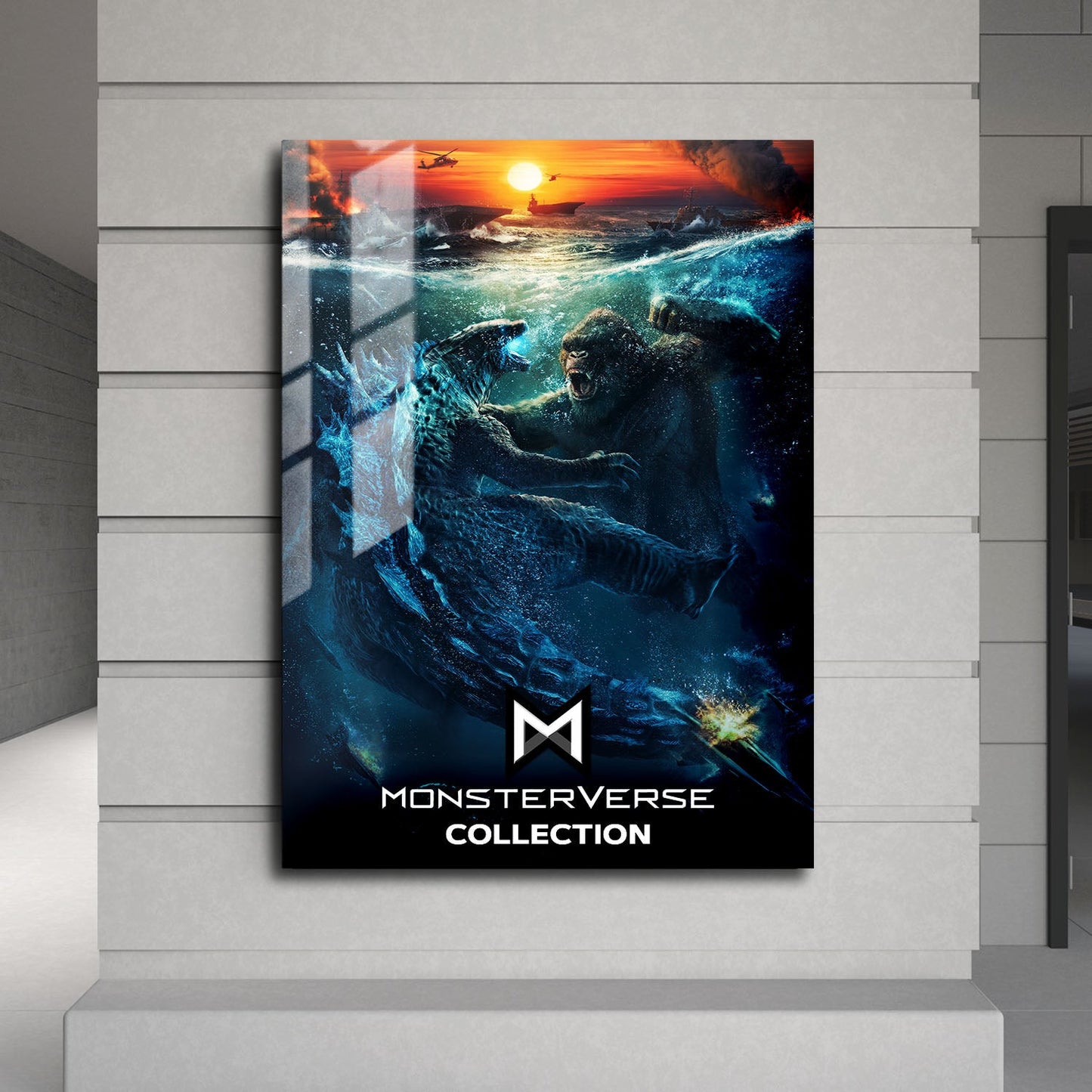 Flex Designs Metal Poster Godzilla vs Kong Monsterverse 24 x 36" Home Goods - Movie 2021 Movie Metal Poster