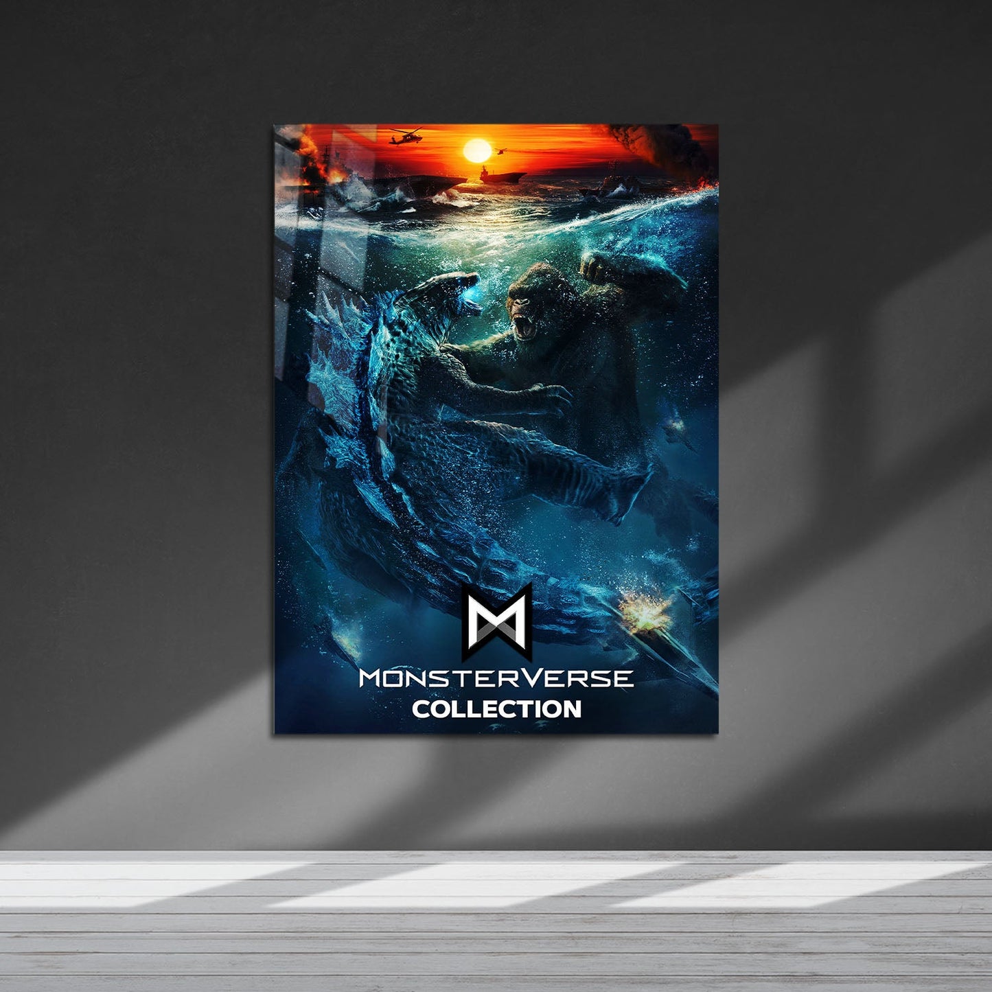 Flex Designs Metal Poster Godzilla vs Kong Monsterverse 5 x 7" Home Goods - Movie 2021 Movie Metal Poster
