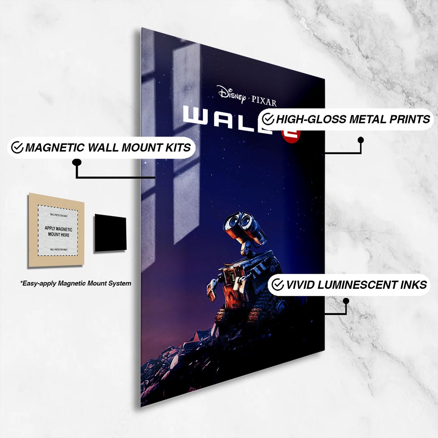 Flex Designs Metal Poster WALLE 16 x 24" Home Goods - Movie 2008 Movie Metal Poster