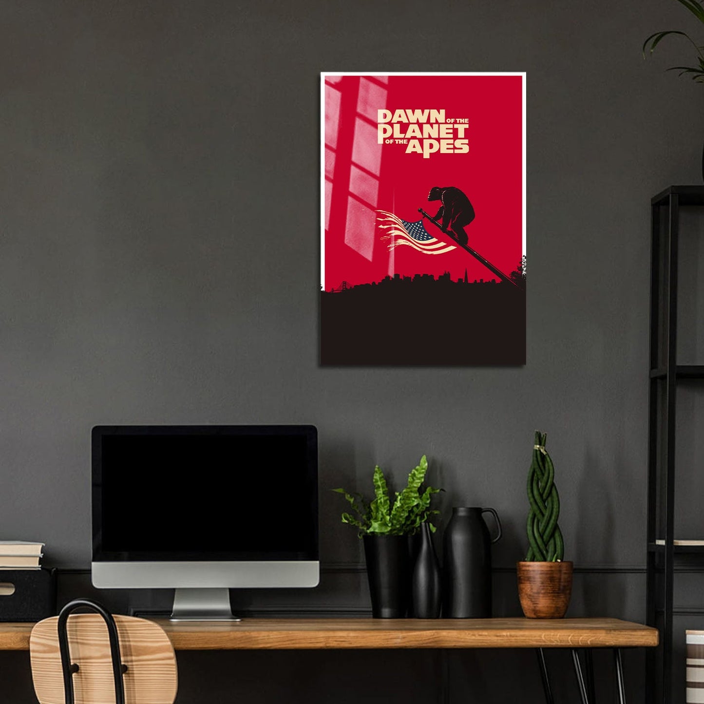 Flex Designs Metal Poster Dawn of the Planet of the Apes Minimalist 5 x 7" Home Goods - Movie 2014 Movie Metal Poster