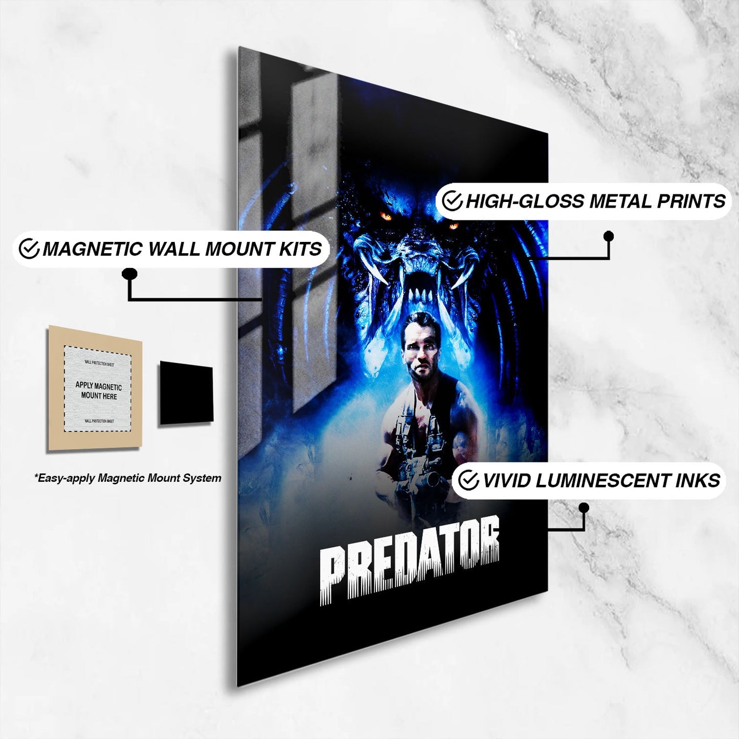 Flex Designs Metal Poster Predator 16 x 24" Home Goods - Movie 1987 Movie Metal Poster