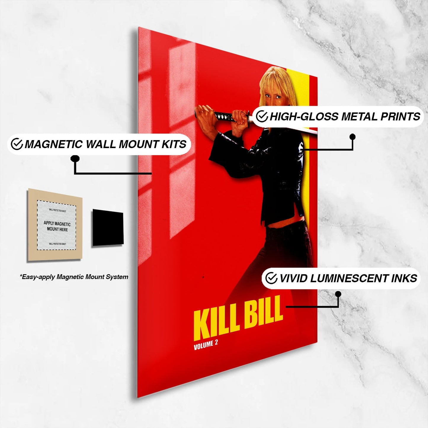 Flex Designs Metal Poster Kill Bill Vol 2 16 x 24" Home Goods - Movie 2004 Movie Metal Poster
