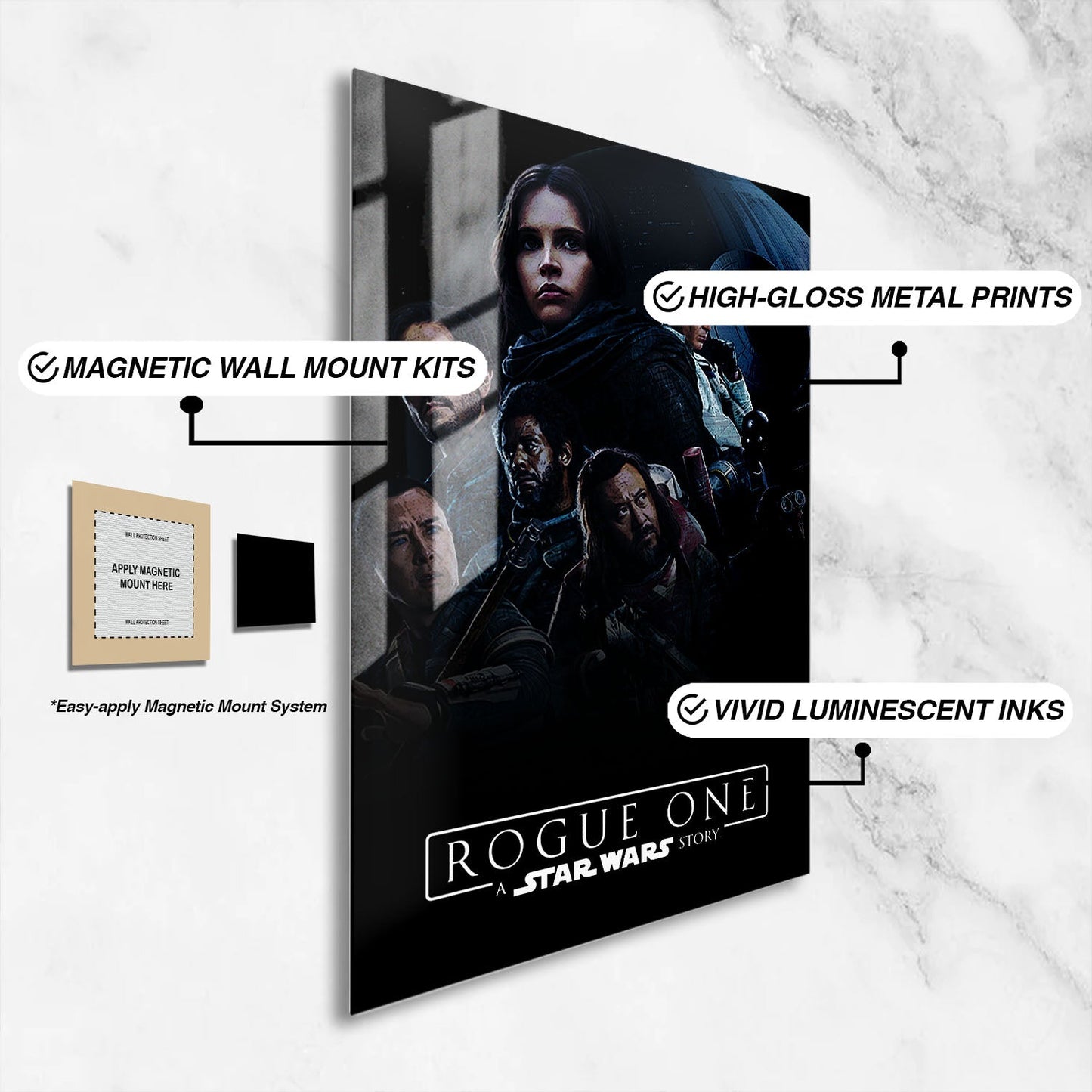 Flex Designs Metal Poster Rogue One A Star Wars Story 16 x 24" Home Goods - Movie 2016 Movie Metal Poster