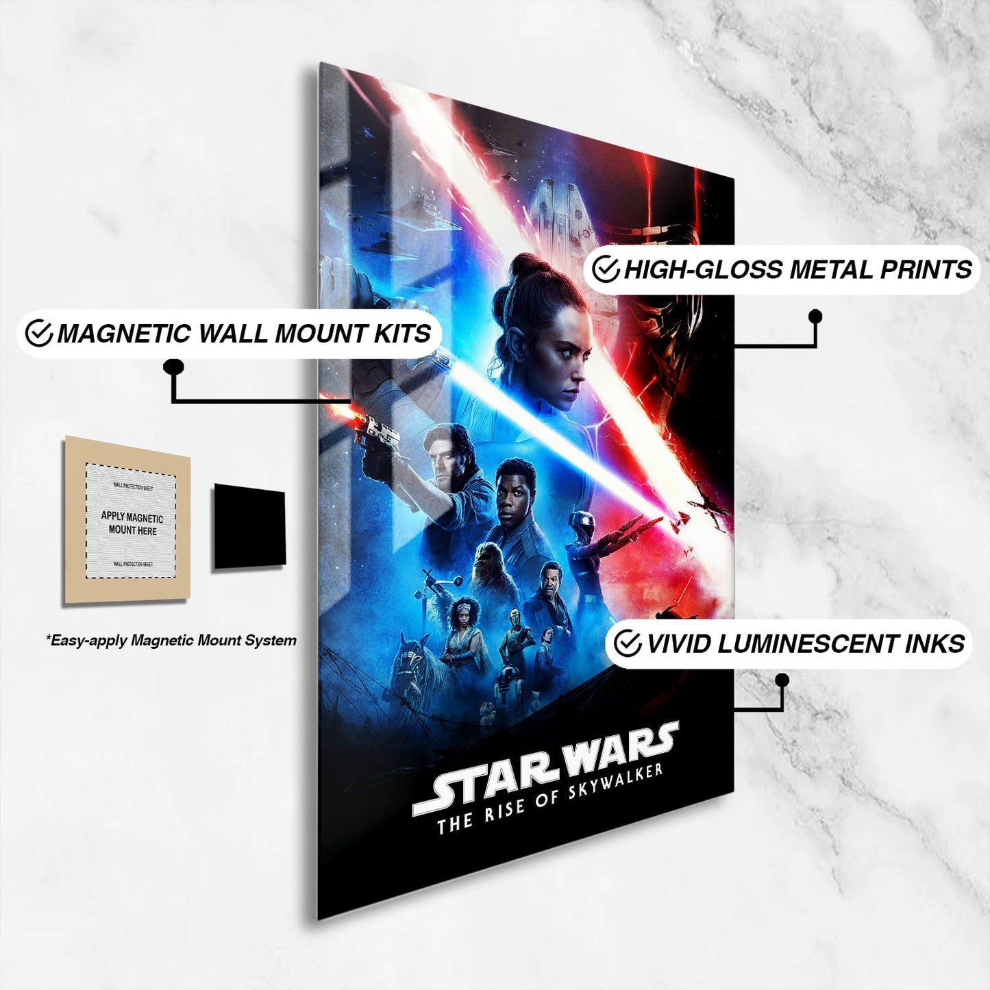 Flex Designs Metal Poster Star Wars Episode IX - The Rise of Skywalker Classic 16 x 24" Home Goods - Movie 2019 Movie Metal Poster