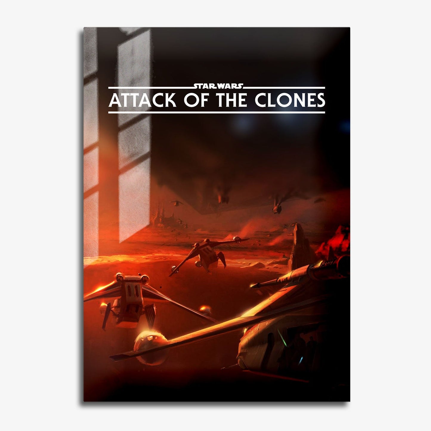Flex Designs Metal Poster Star Wars Episode II - Attack of the Clones Minimalist 11 x 17" Home Goods - Movie 2002 Movie Metal Poster