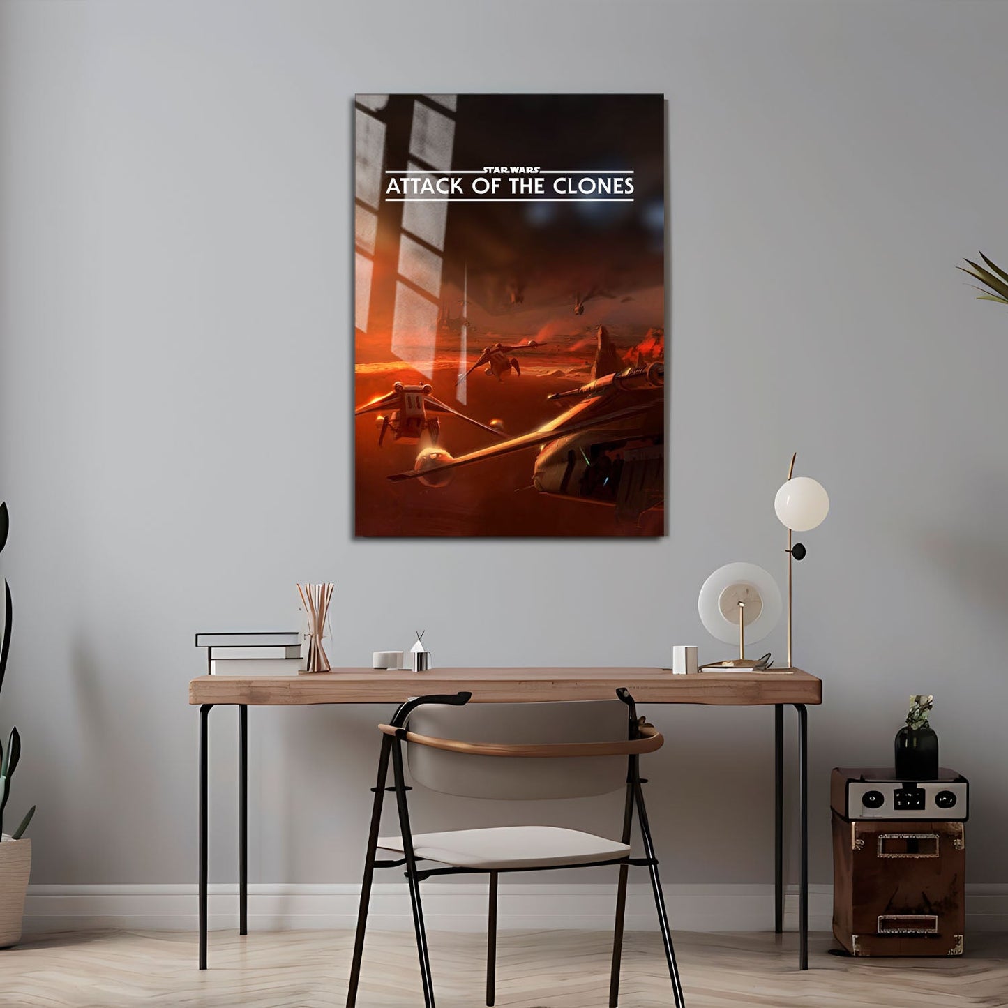 Flex Designs Metal Poster Star Wars Episode II - Attack of the Clones Minimalist 24 x 36" Home Goods - Movie 2002 Movie Metal Poster