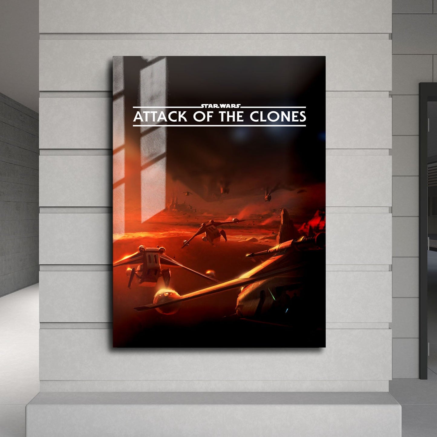 Flex Designs Metal Poster Star Wars Episode II - Attack of the Clones Minimalist 24 x 36" Home Goods - Movie 2002 Movie Metal Poster