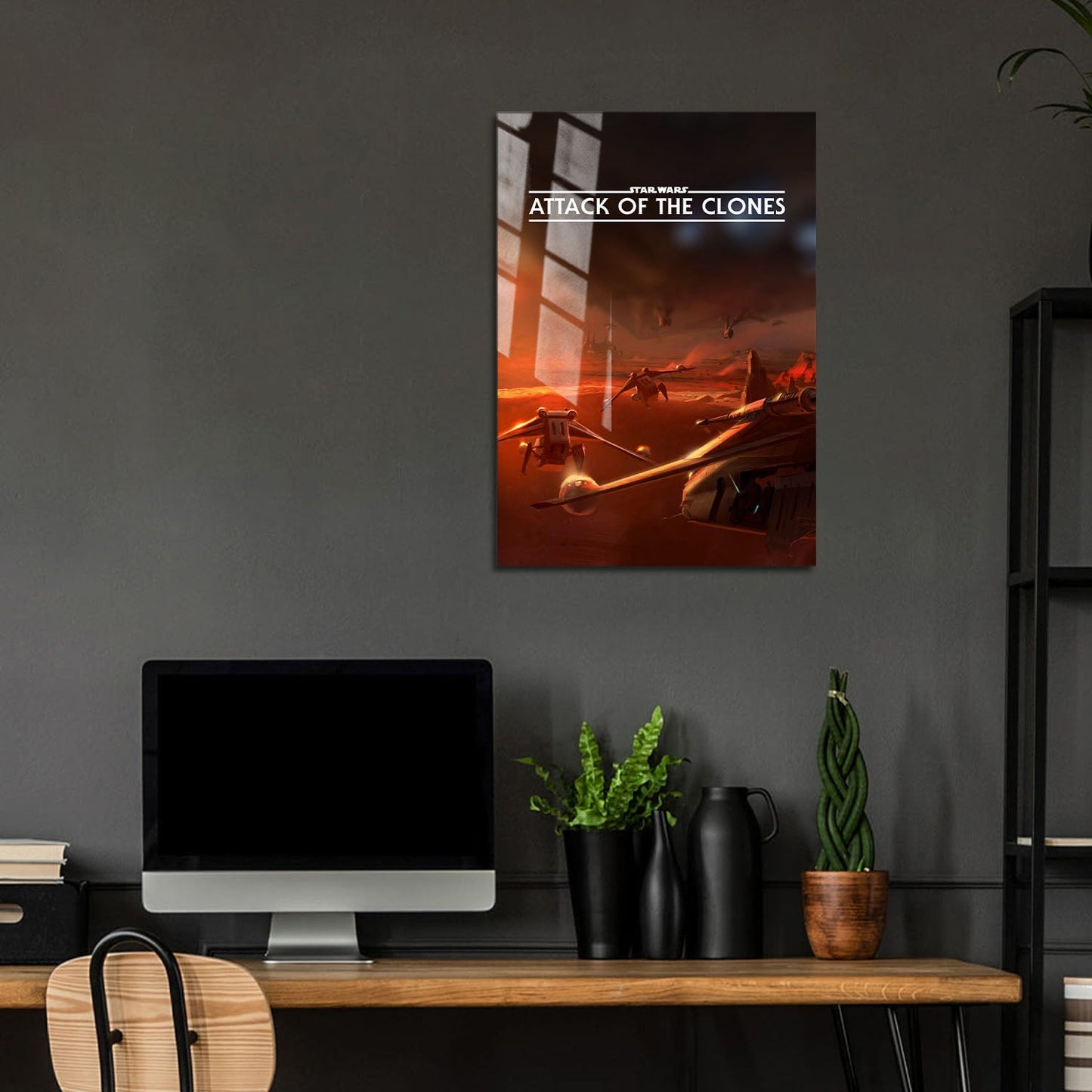 Flex Designs Metal Poster Star Wars Episode II - Attack of the Clones Minimalist 5 x 7" Home Goods - Movie 2002 Movie Metal Poster
