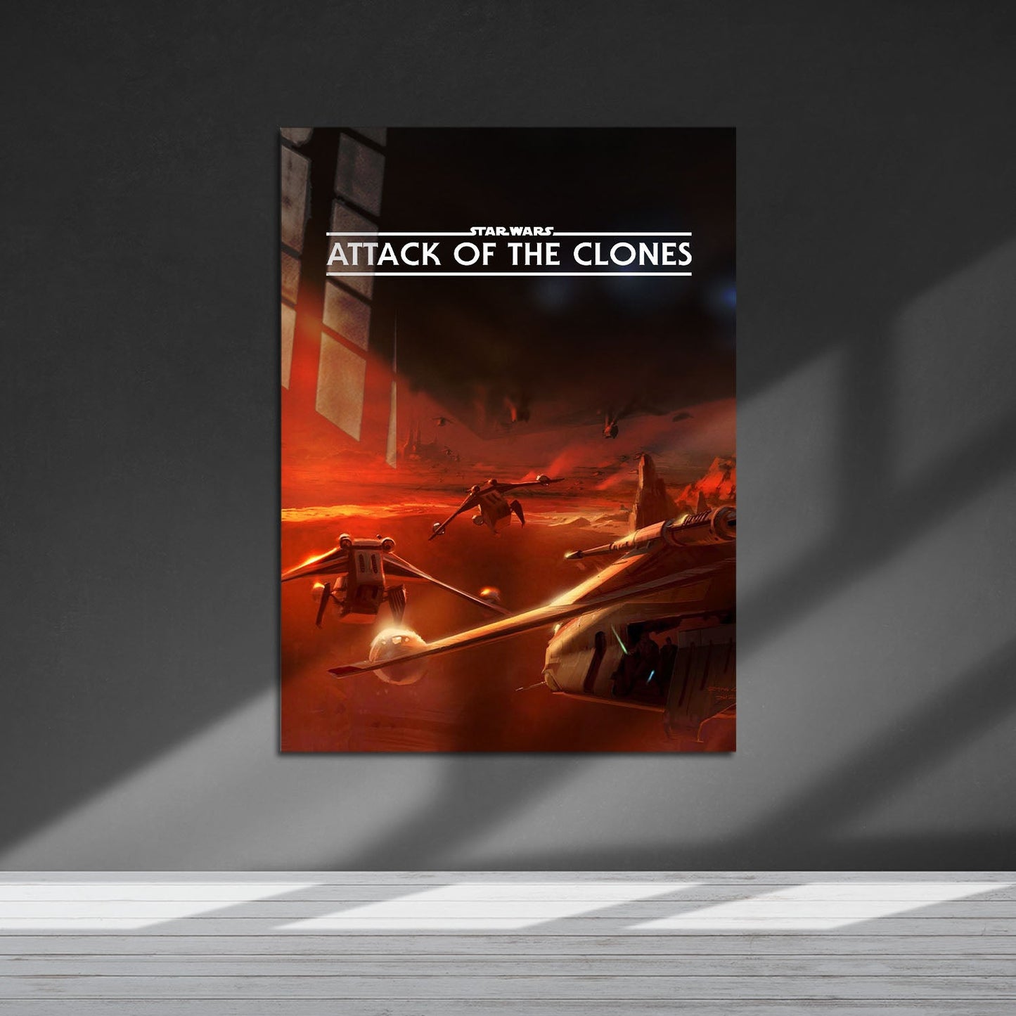 Flex Designs Metal Poster Star Wars Episode II - Attack of the Clones Minimalist 5 x 7" Home Goods - Movie 2002 Movie Metal Poster
