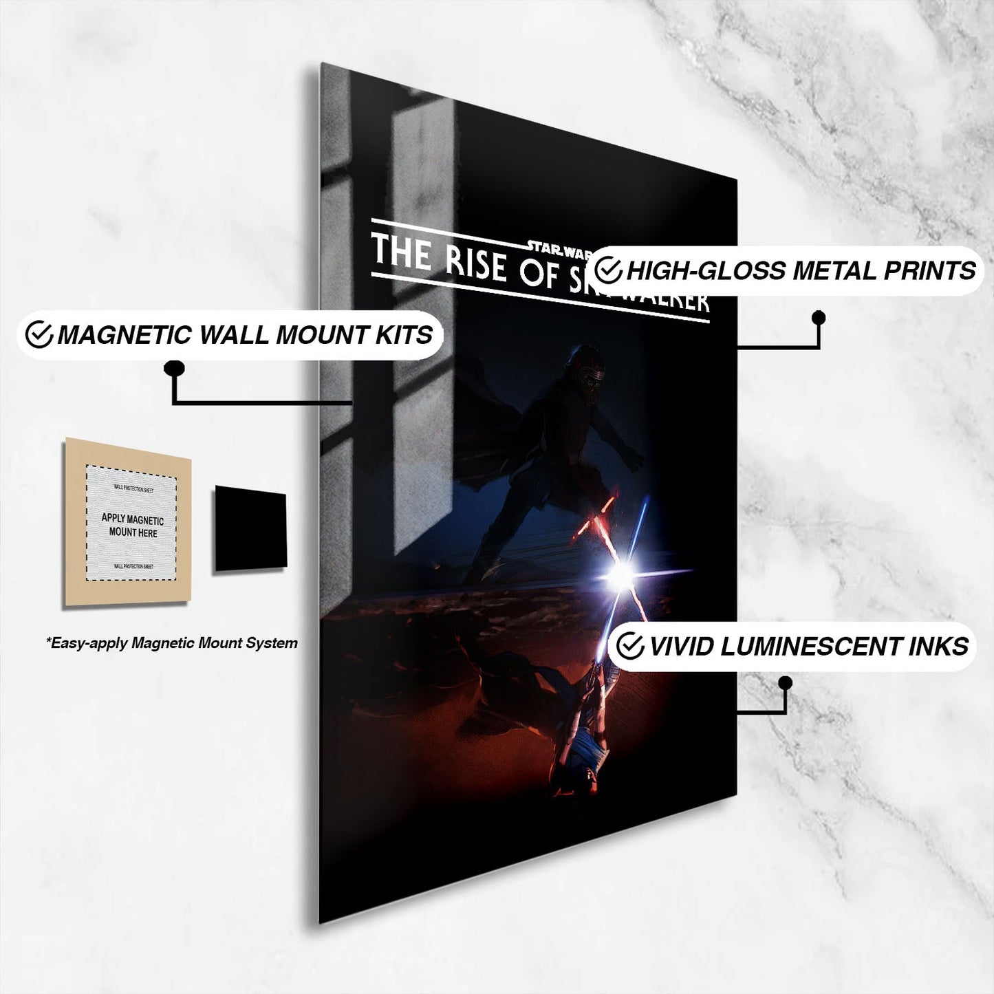 Flex Designs Metal Poster Star Wars Episode IX - The Rise of Skywalker Minimalist 16 x 24" Home Goods - Movie 2019 Movie Metal Poster
