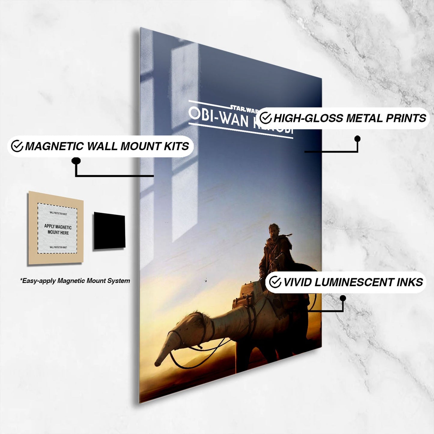 Flex Designs Metal Poster Star Wars Obi-Wan Kenobi Minimalist 16 x 24" Home Goods - TV Show 2022 TV Show Metal Poster