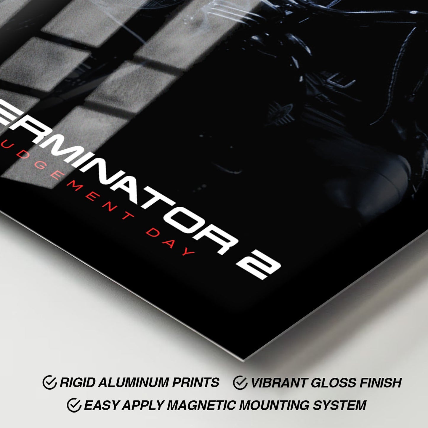 Flex Designs Metal Poster Terminator 2 Judgment Day B&W 11 x 17" Home Goods - Movie 1991 Movie Metal Poster