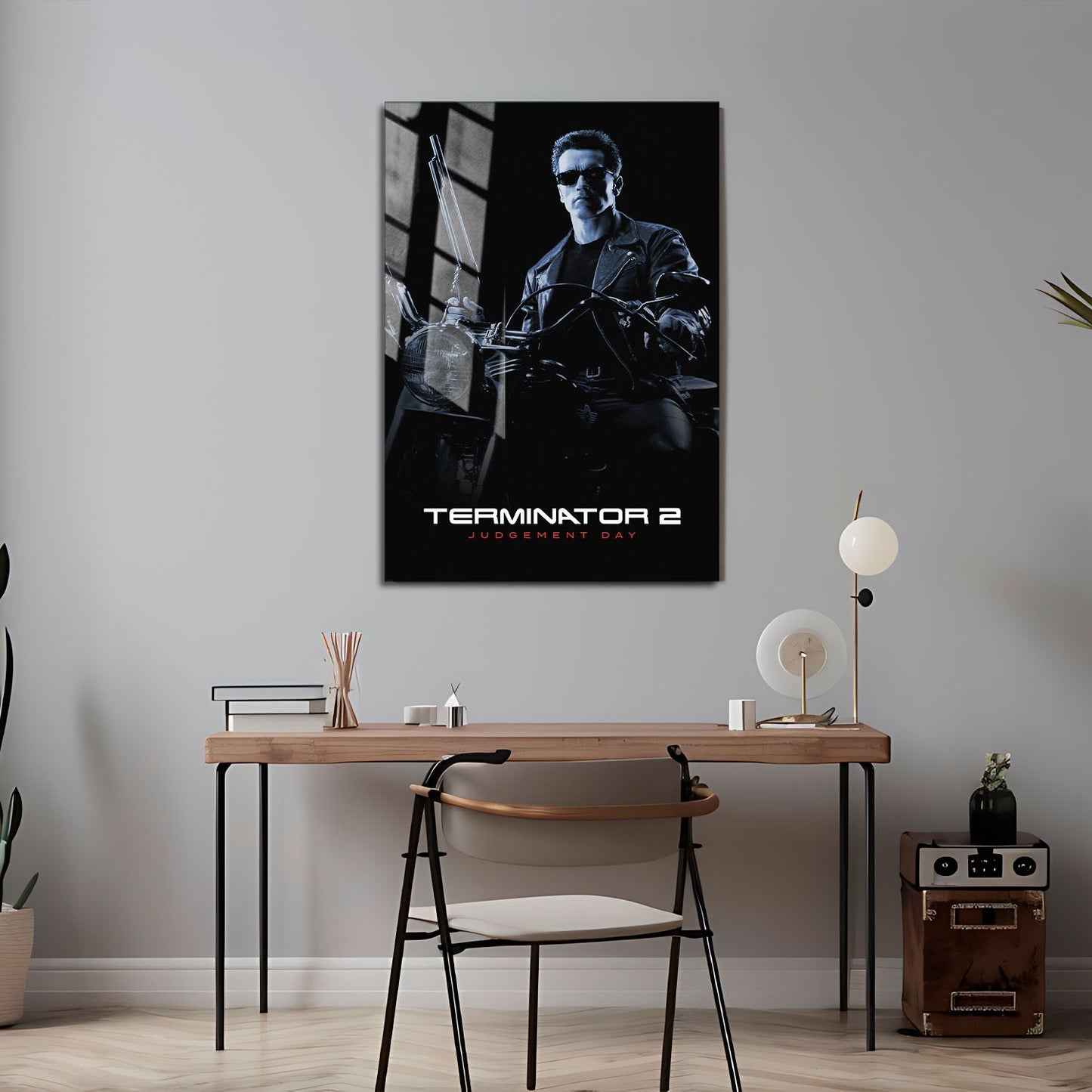 Flex Designs Metal Poster Terminator 2 Judgment Day B&W 24 x 36" Home Goods - Movie 1991 Movie Metal Poster