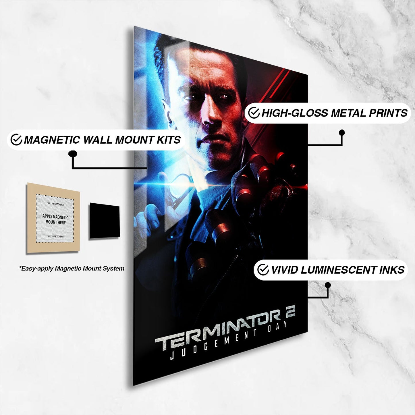 Flex Designs Metal Poster Terminator 2 Judgment Day Classic 16 x 24" Home Goods - Movie 1991 Movie Metal Poster