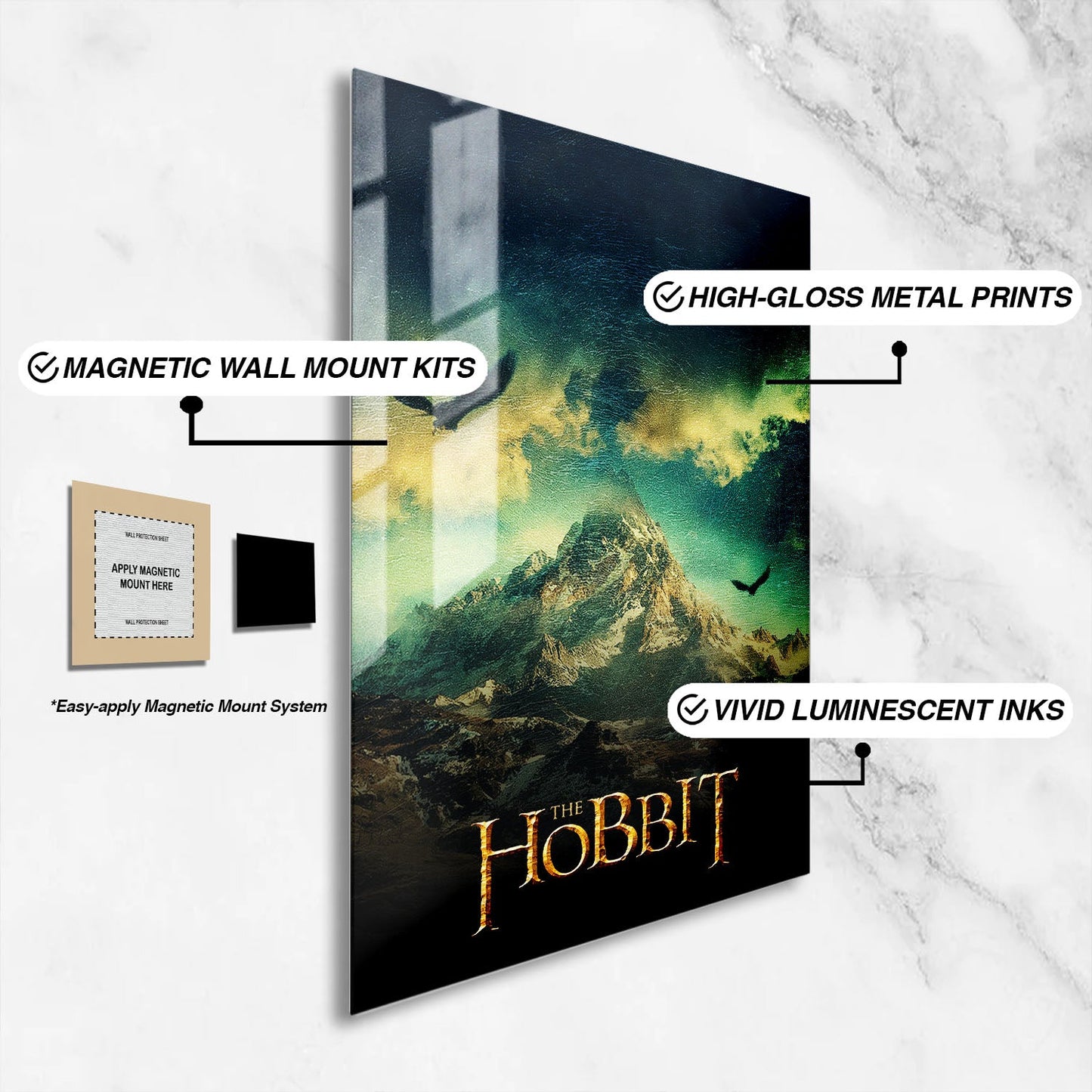 Flex Designs Metal Poster The Hobbit Franchise 16 x 24" Home Goods - Movie Movie Metal Poster