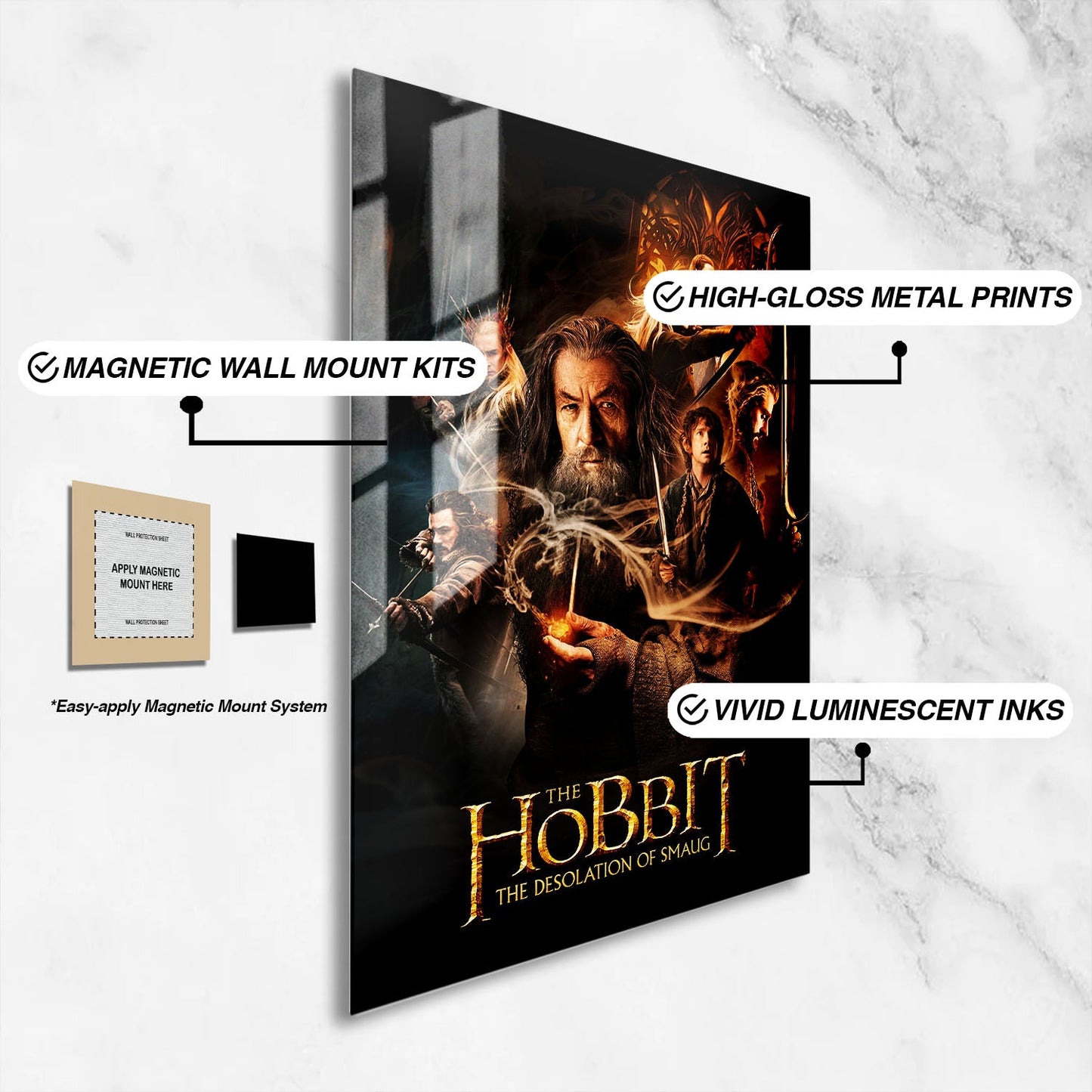 Flex Designs Metal Poster The Hobbit The Desolation of Smaug 16 x 24" Home Goods - Movie 2013 Movie Metal Poster