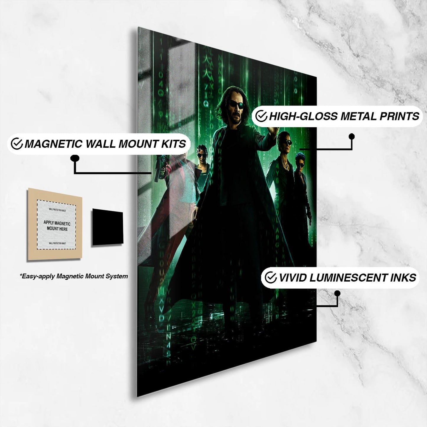 Flex Designs Metal Poster The Matrix Resurrections Key Art 16 x 24" Home Goods - Movie 2021 Movie Metal Poster
