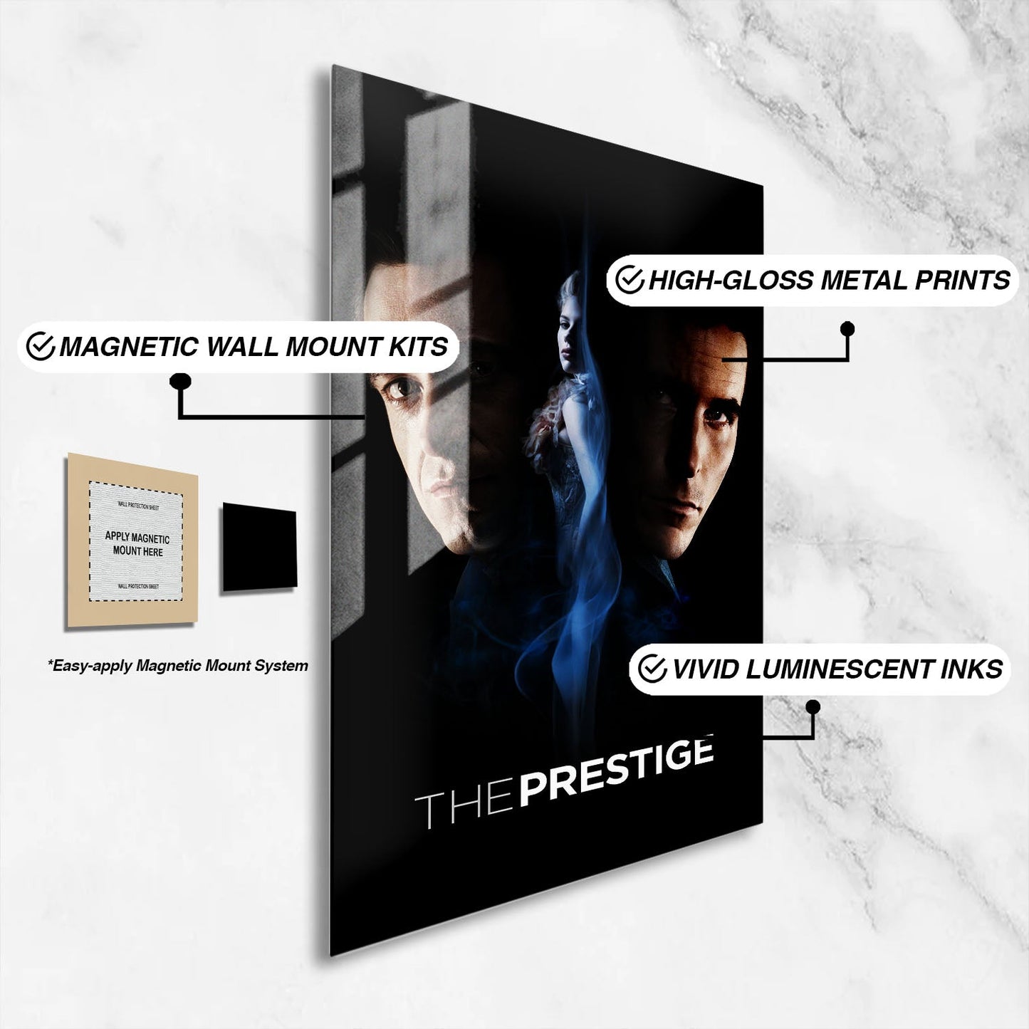 Flex Designs Metal Poster The Prestige 16 x 24" Home Goods - Movie 2006 Movie Metal Poster