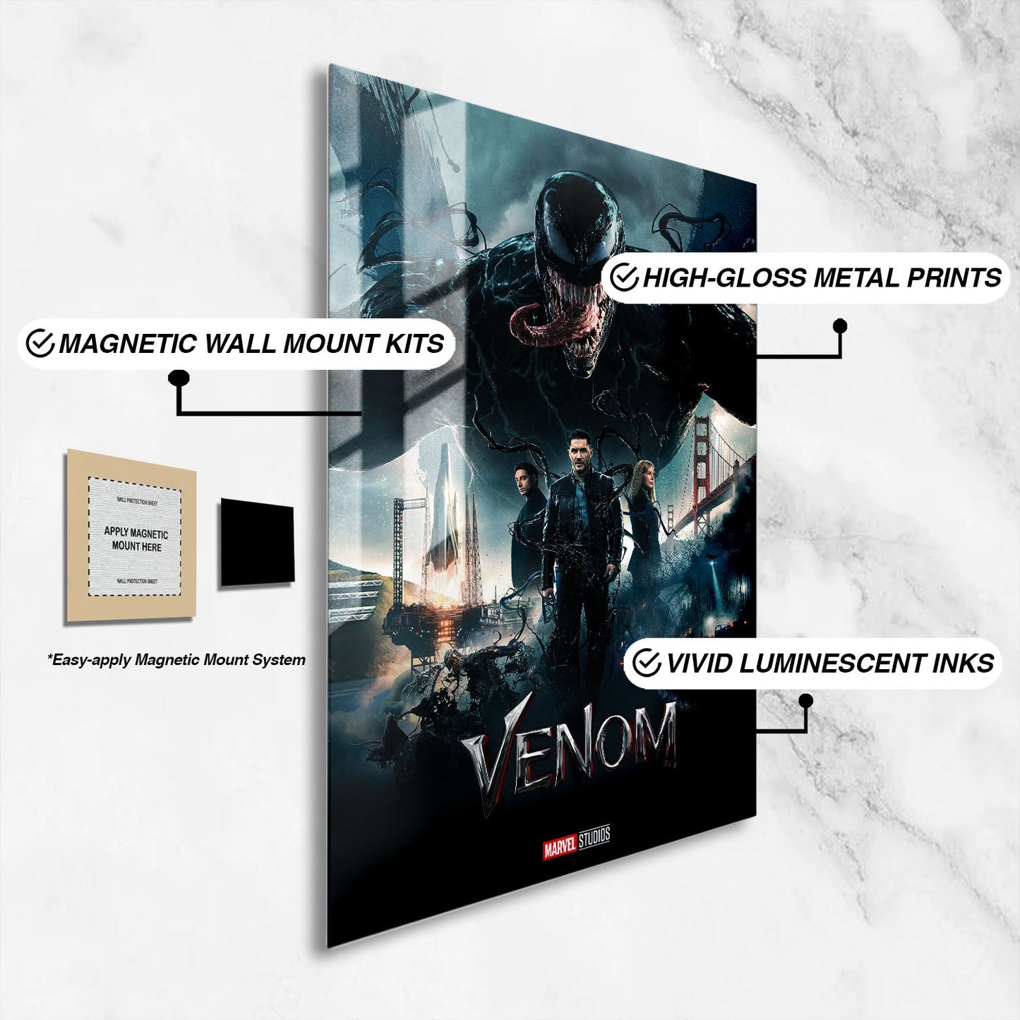 Flex Designs Metal Poster Venom 16 x 24" Home Goods - Movie 2018 Movie Metal Poster