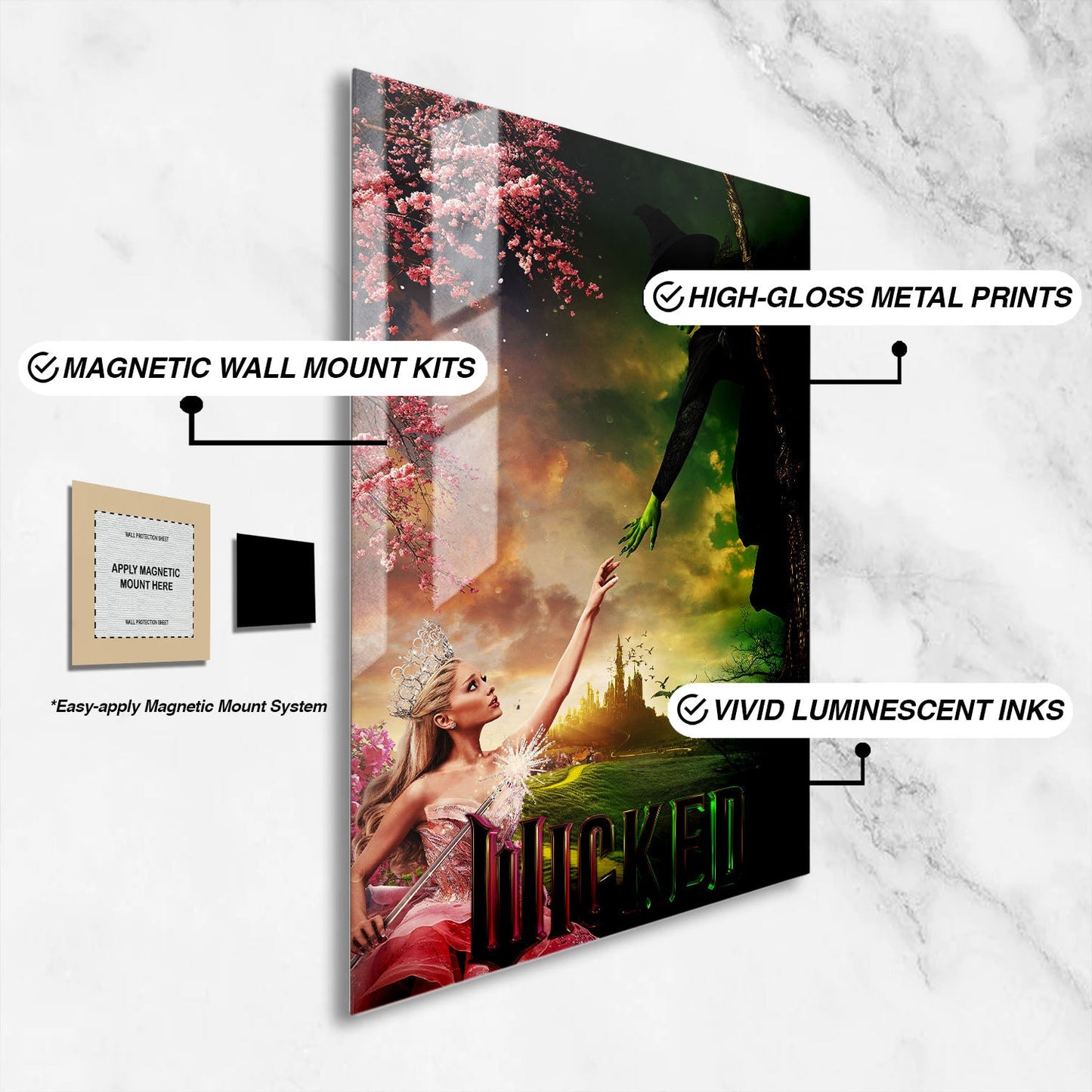 Flex Designs Metal Poster Wicked 16 x 24" Home Goods - Movie 2024 Movie Metal Poster
