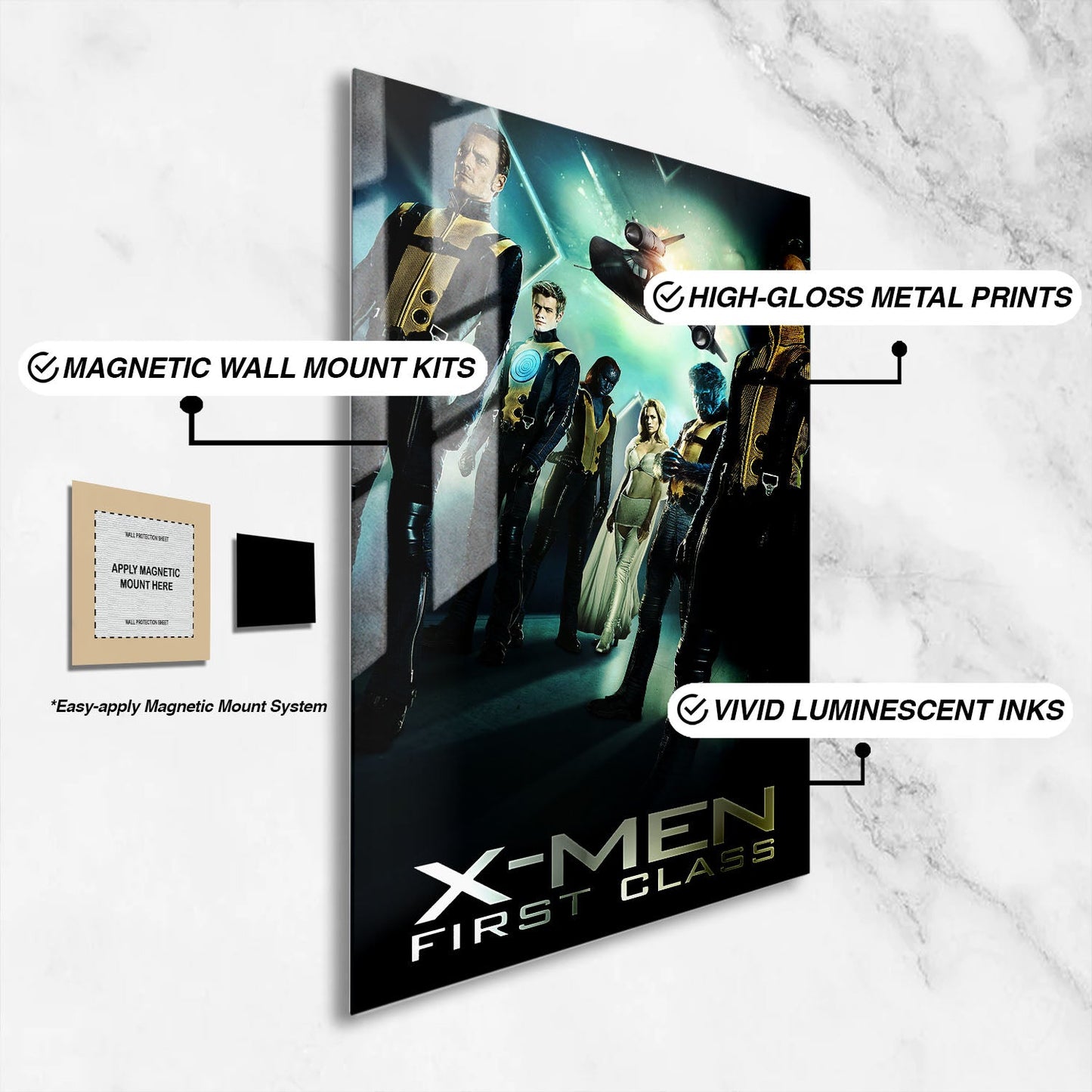 Flex Designs Metal Poster X-Men First Class 16 x 24" Home Goods - Movie 2011 Movie Metal Poster
