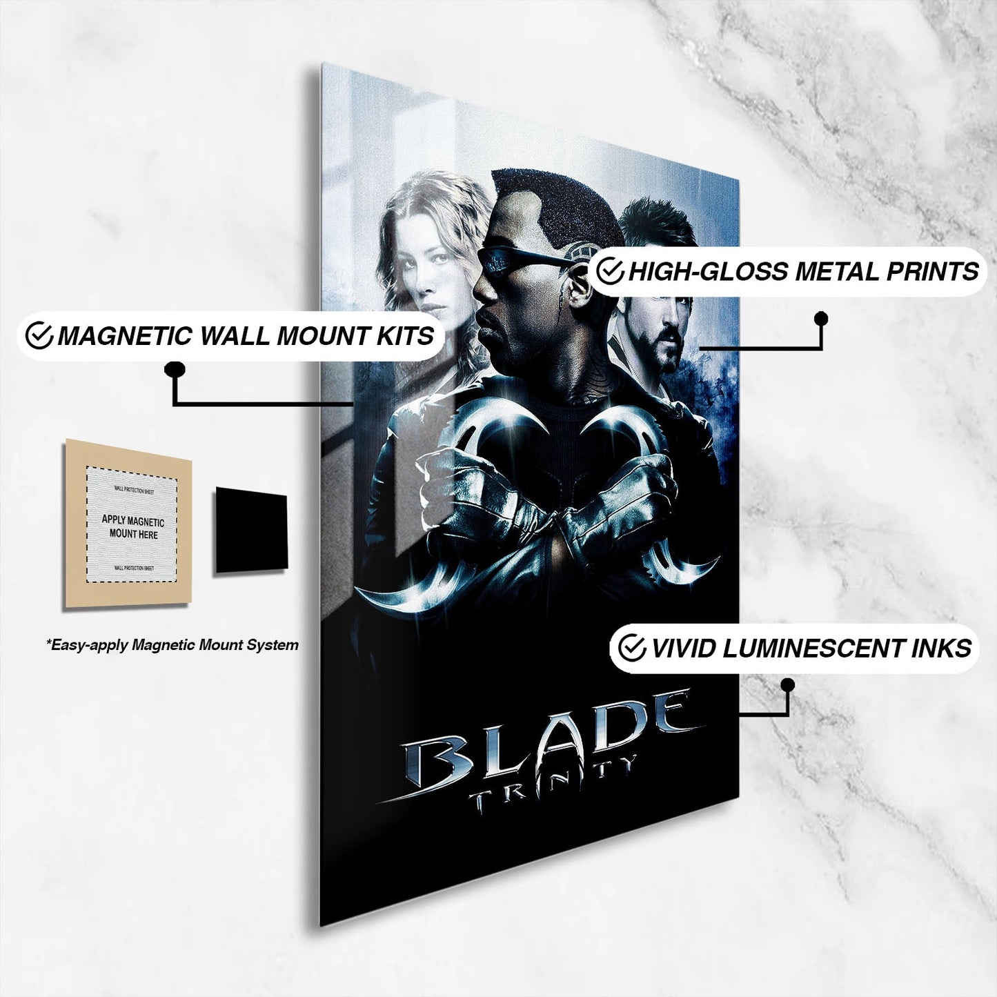 Flex Designs Metal Poster Blade Trinity 16 x 24" Home Goods - Movie 2004 Movie Metal Poster
