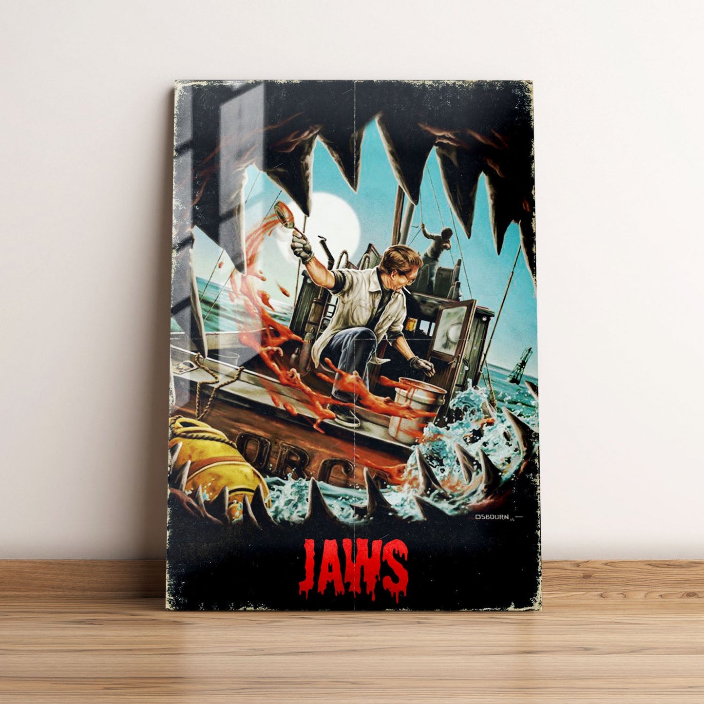 Jaws Theatrical Movie Metal Poster