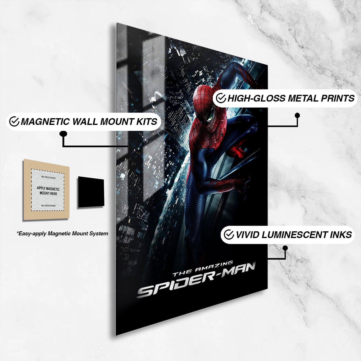 Flex Designs Metal Poster The Amazing Spider-Man Cinematic 16 x 24" Home Goods - Movie 2012 Movie Metal Poster