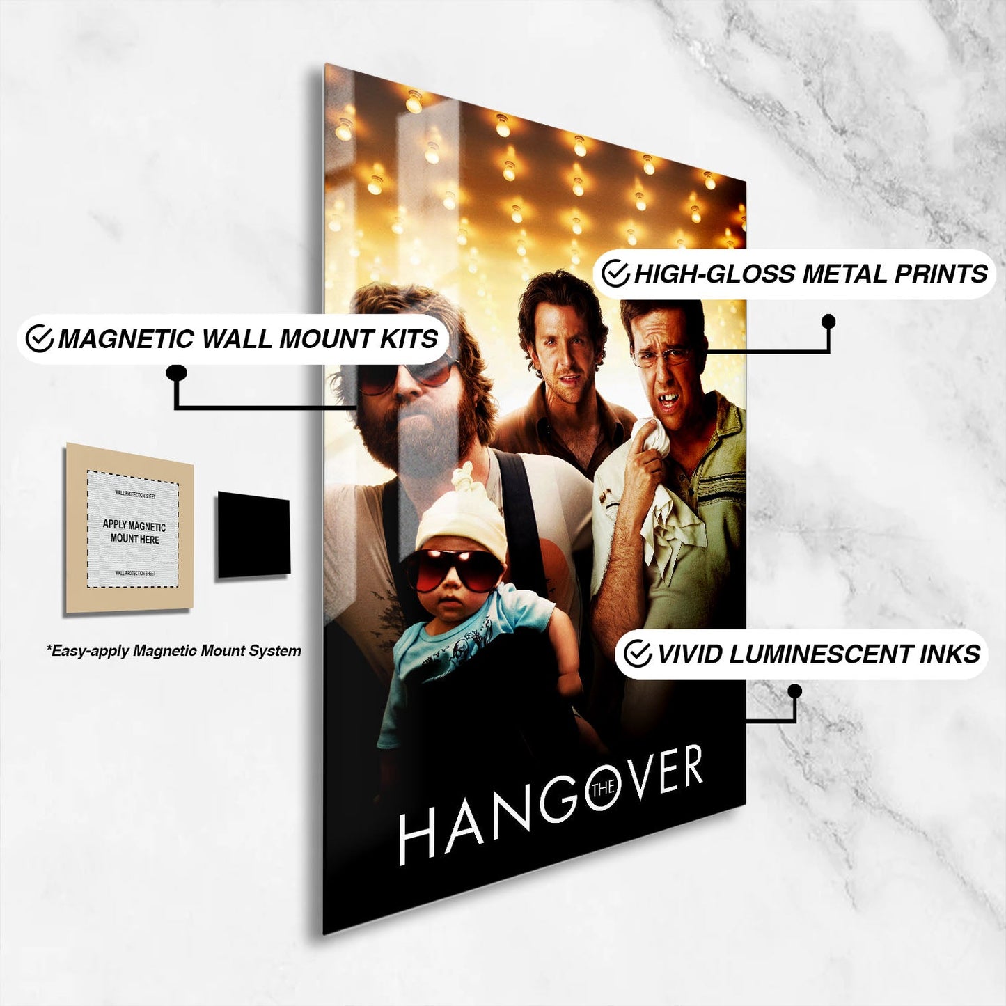 Flex Designs Metal Poster The Hangover 16 x 24" Home Goods - Movie 2009 Movie Metal Poster