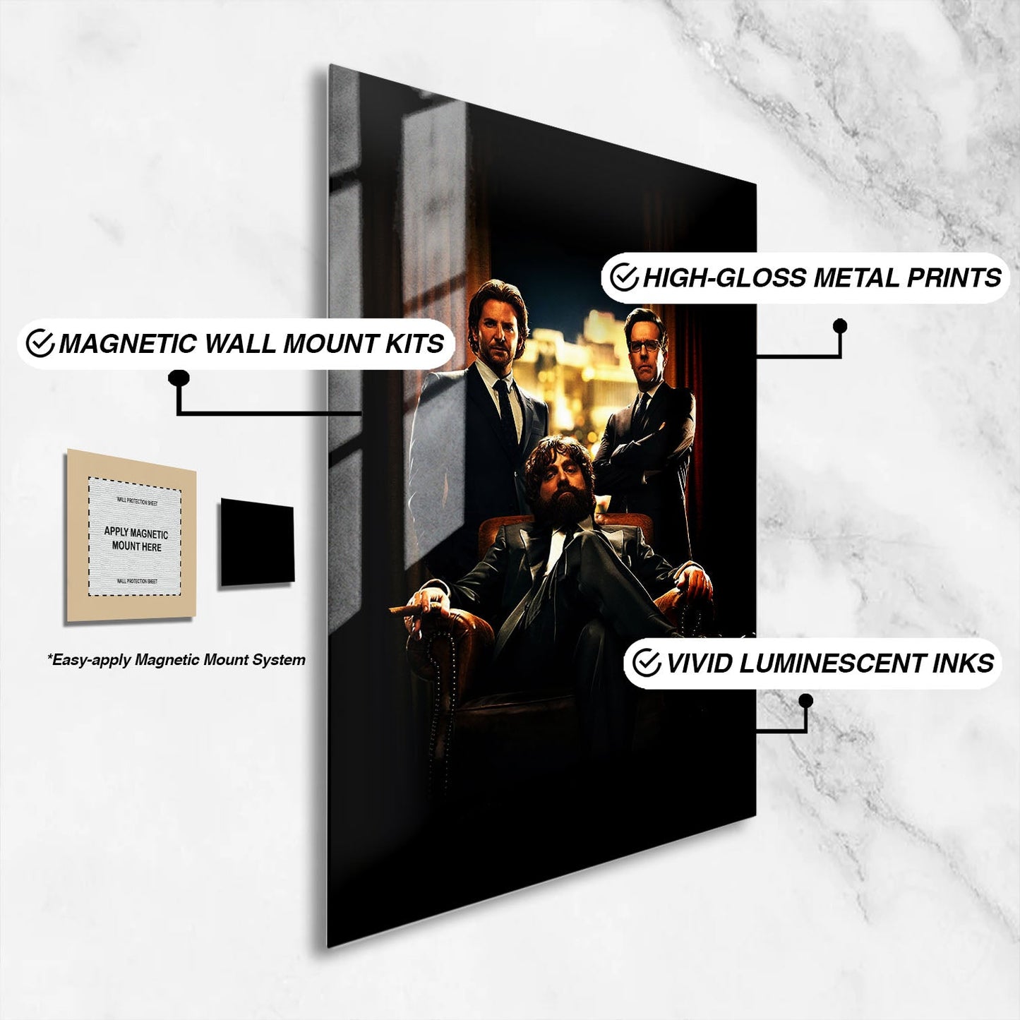 Flex Designs Metal Poster The Hangover Key Art 16 x 24" Home Goods - Movie 2009 Movie Metal Poster
