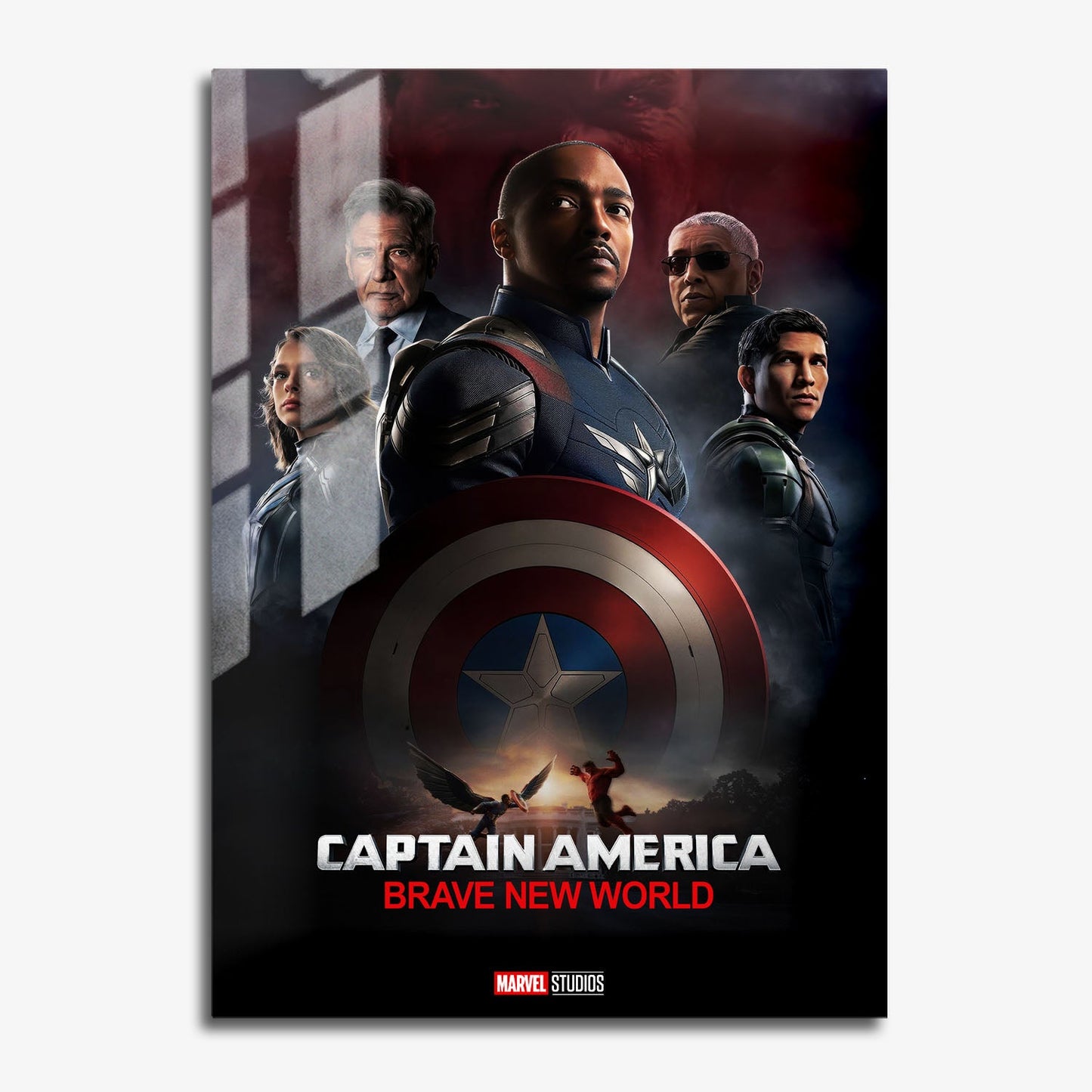 Flex Designs Metal Poster Captain America Brave New World Theatrical 11 x 17" Home Goods - Movie 2025 Movie Metal Poster
