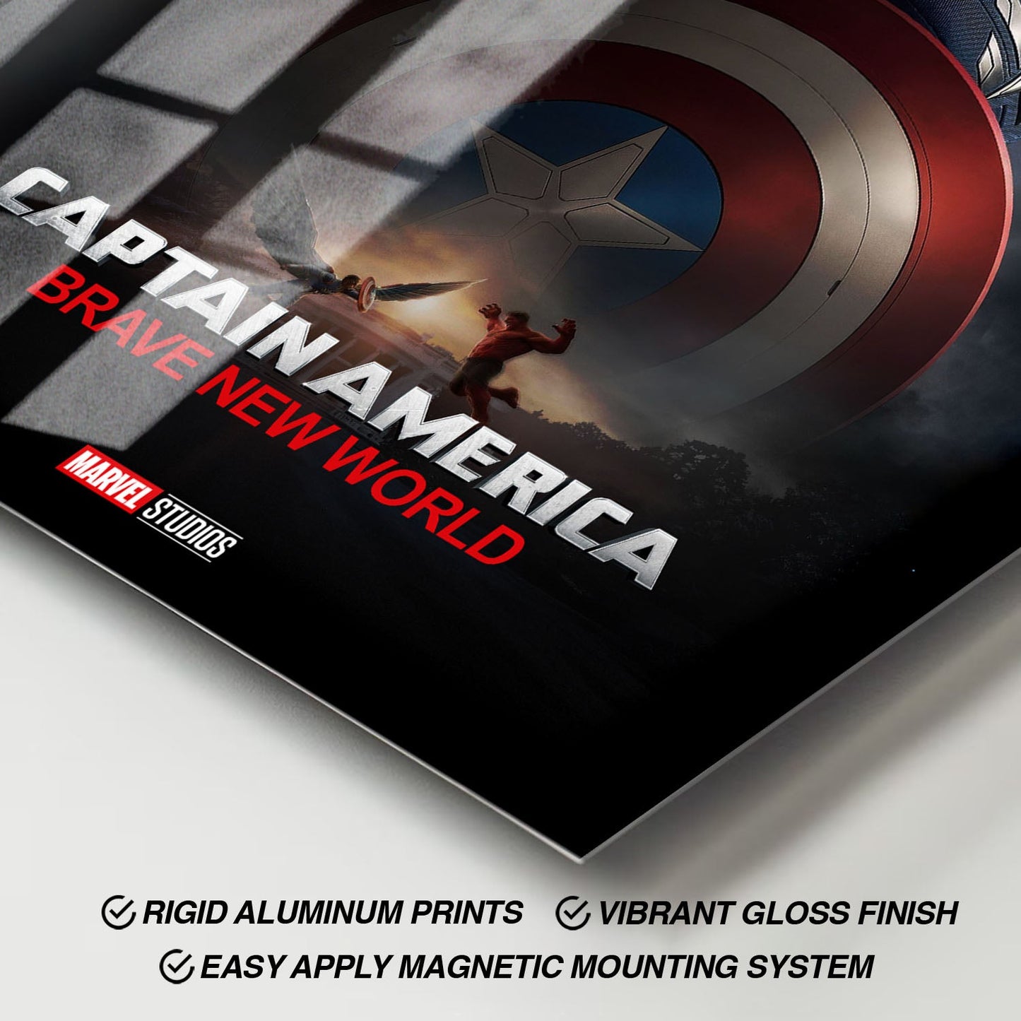 Flex Designs Metal Poster Captain America Brave New World Theatrical 11 x 17" Home Goods - Movie 2025 Movie Metal Poster