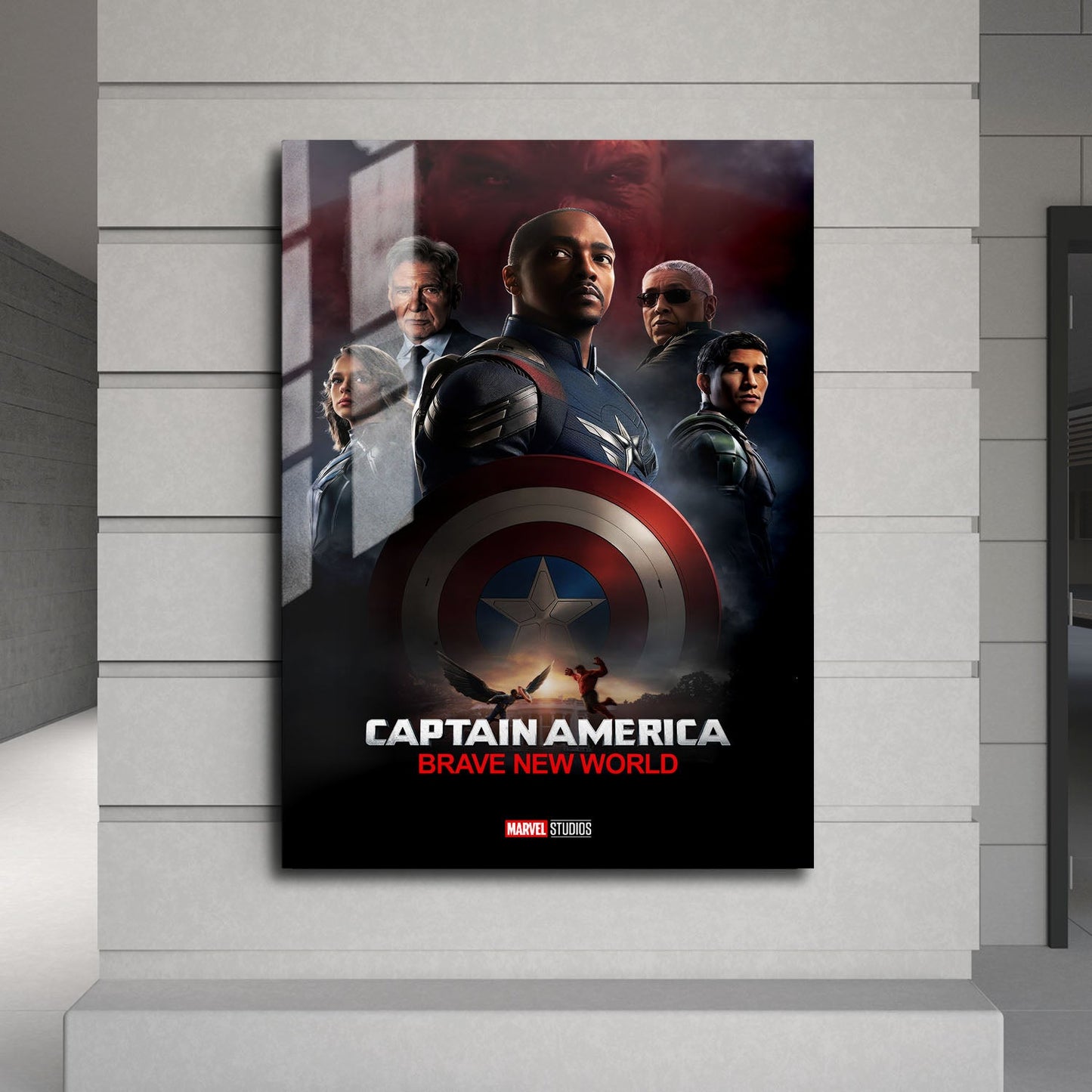 Flex Designs Metal Poster Captain America Brave New World Theatrical 24 x 36" Home Goods - Movie 2025 Movie Metal Poster