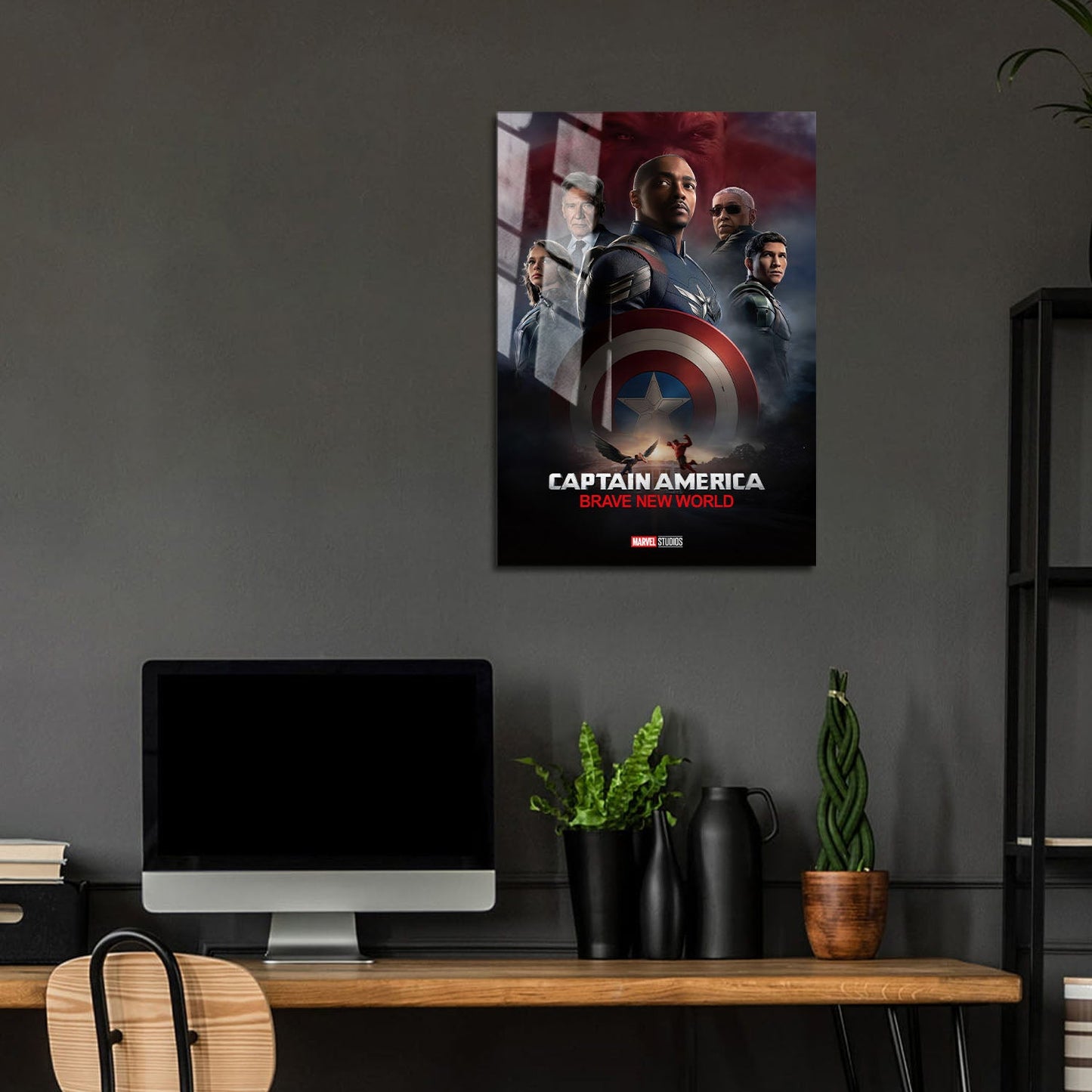 Flex Designs Metal Poster Captain America Brave New World Theatrical 5 x 7" Home Goods - Movie 2025 Movie Metal Poster