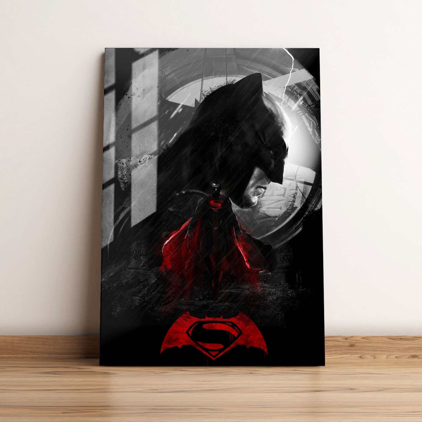 Batman v Superman Dawn of Justice Cartoon Movie Metal Poster