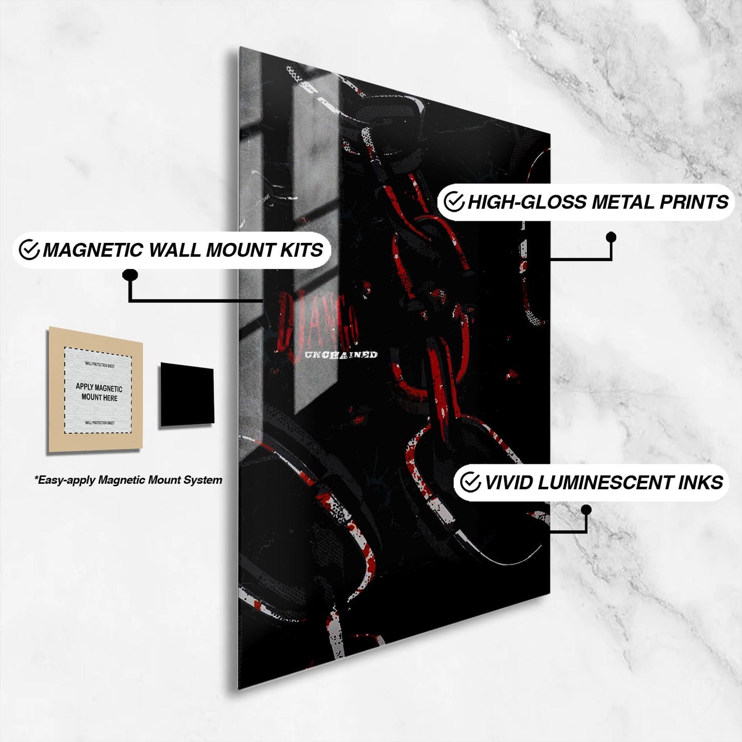 Flex Designs Metal Poster Django Unchained Minimalist 16 x 24" Home Goods - Movie 2012 Movie Metal Poster