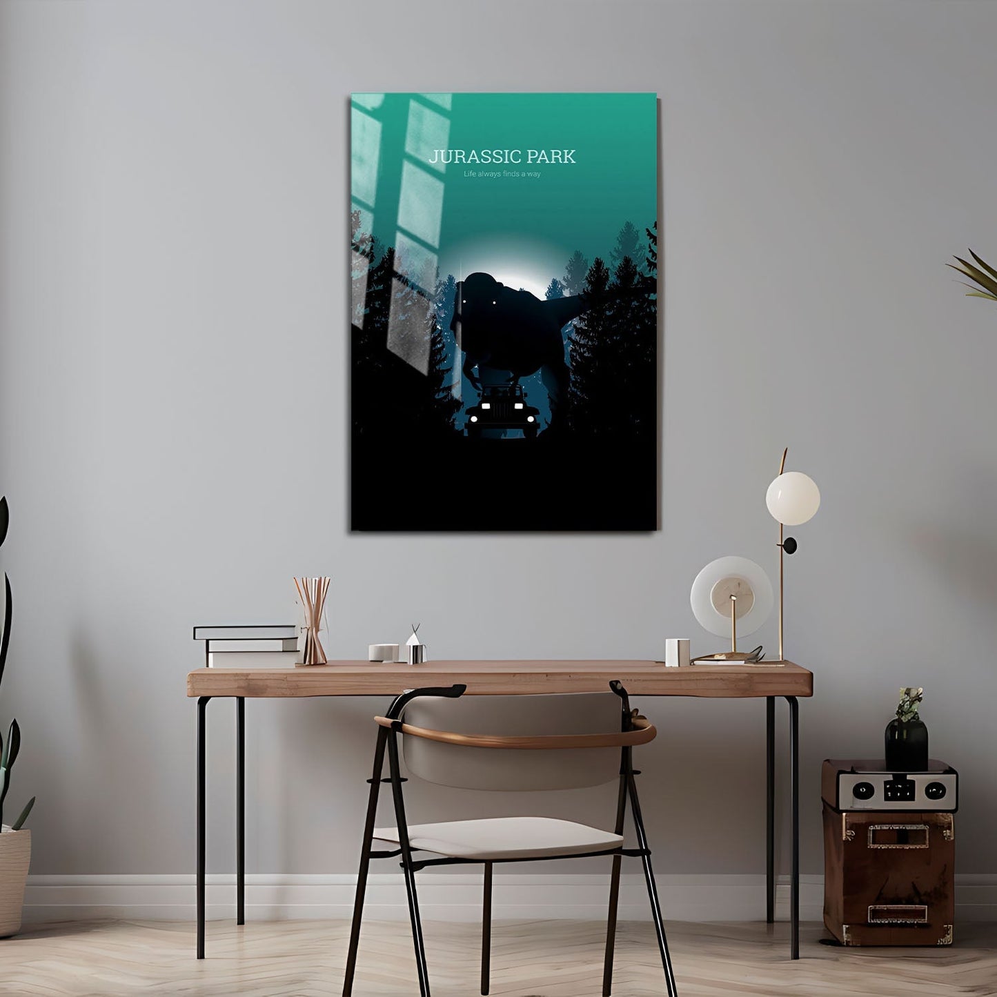 Flex Designs Metal Poster Jurassic Park Minimalist 24 x 36" Home Goods - Movie 1993 Movie Metal Poster