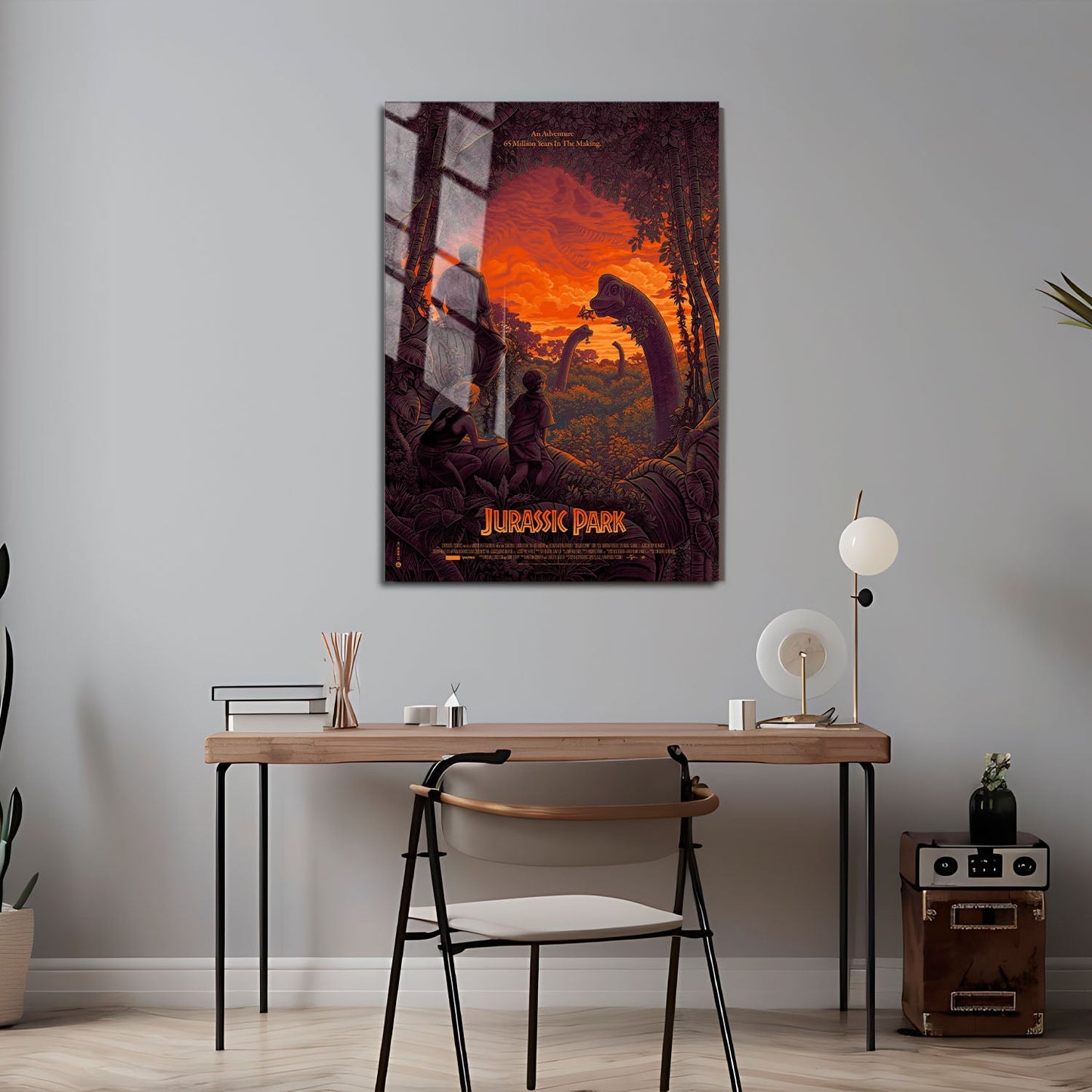 Flex Designs Metal Poster Jurassic Park Cartoonified 24 x 36" Home Goods - Movie 1993 Movie Metal Poster