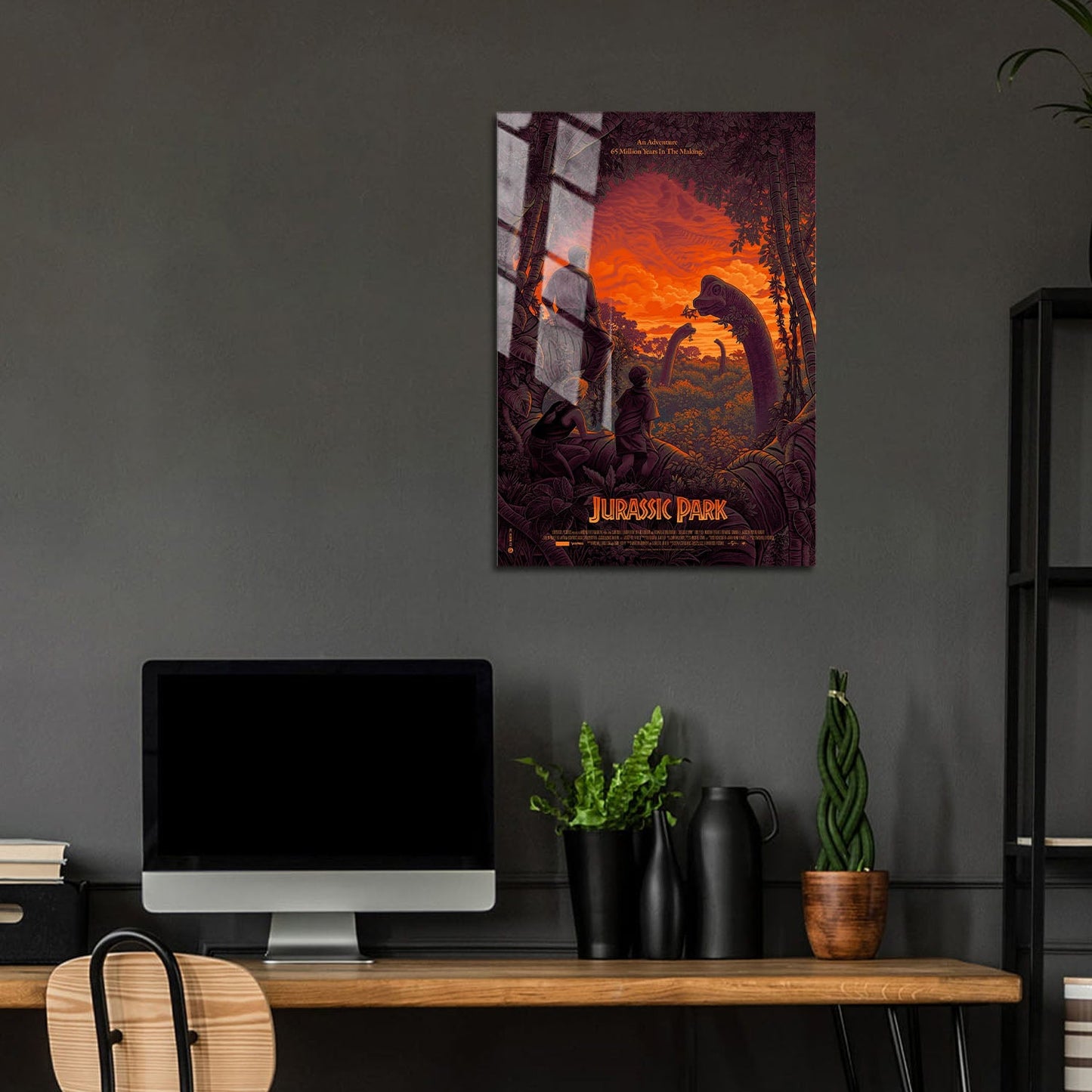 Flex Designs Metal Poster Jurassic Park Cartoonified 5 x 7" Home Goods - Movie 1993 Movie Metal Poster