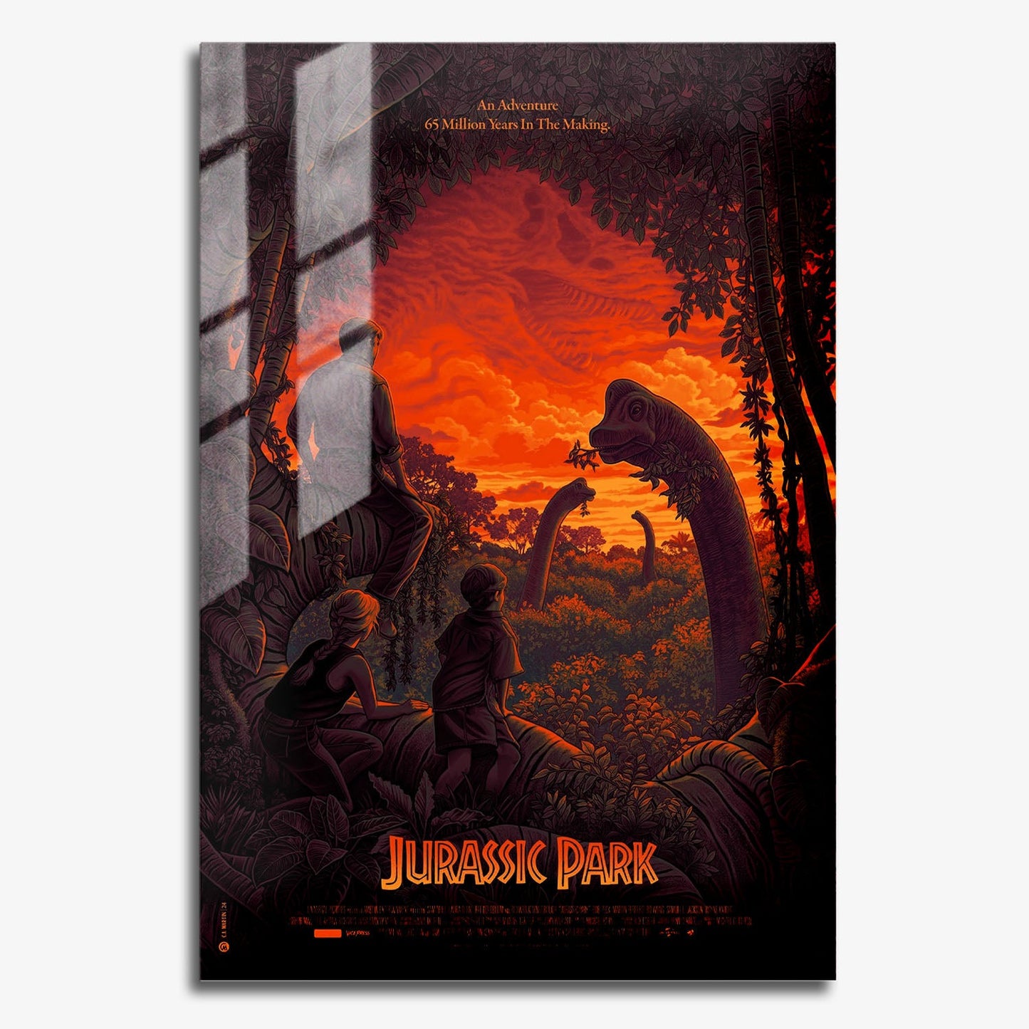 Flex Designs Metal Poster Jurassic Park Cartoonified 11 x 17" Home Goods - Movie 1993 Movie Metal Poster