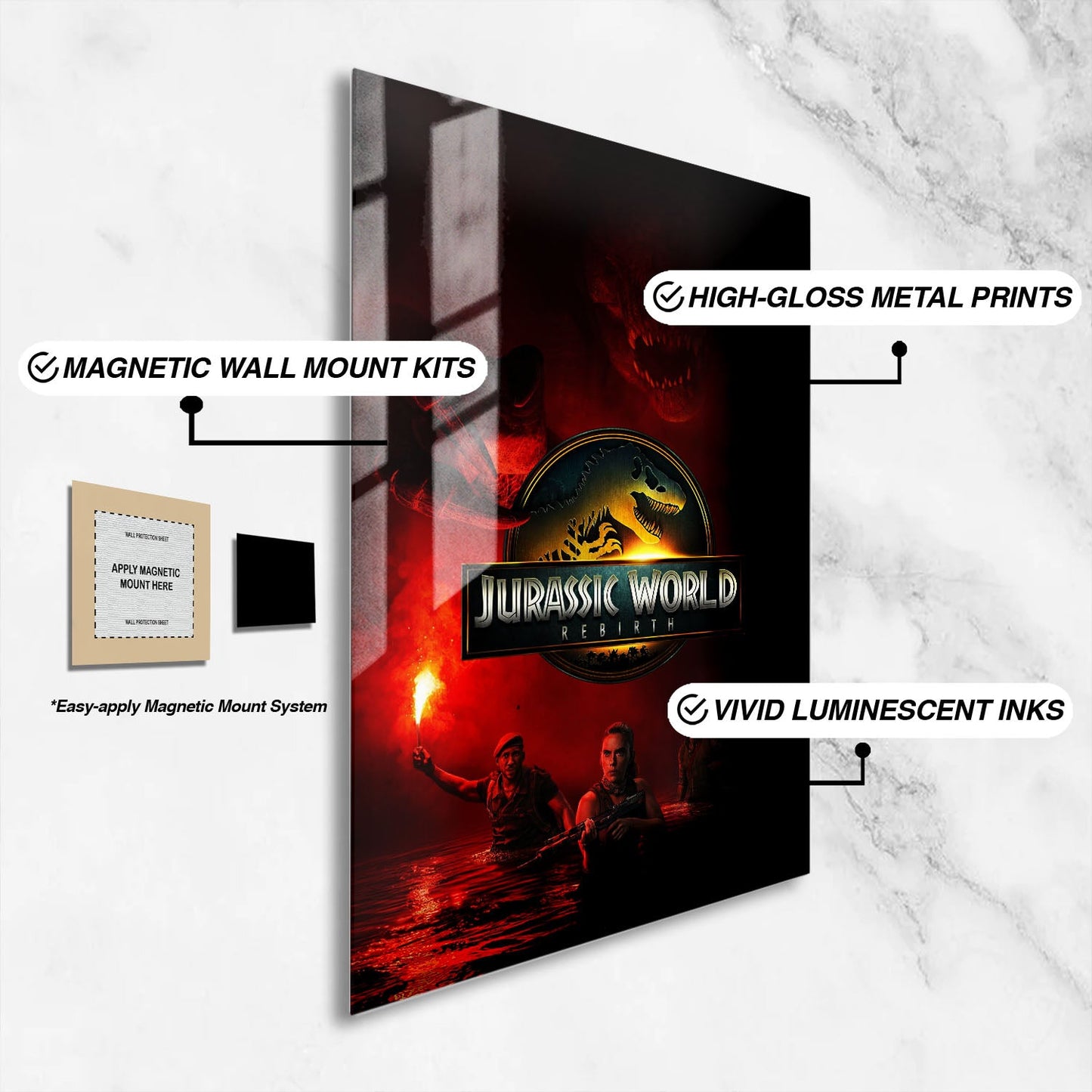 Flex Designs Metal Poster Jurassic World Rebirth Cinematic 16 x 24" Home Goods - Movie 2015 Movie Metal Poster