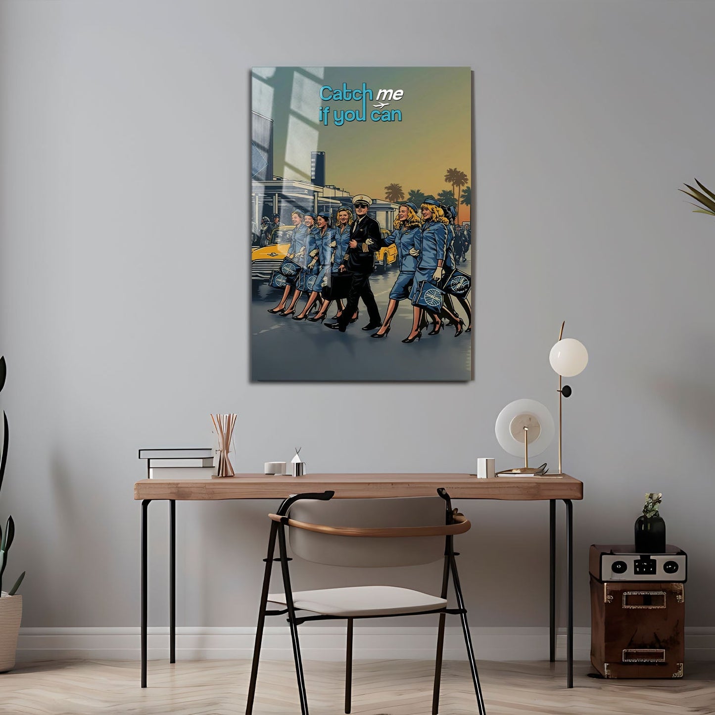 Flex Designs Metal Poster Catch Me If You Can Cartoon 24 x 36" Home Goods - Movie 2002 Movie Metal Poster